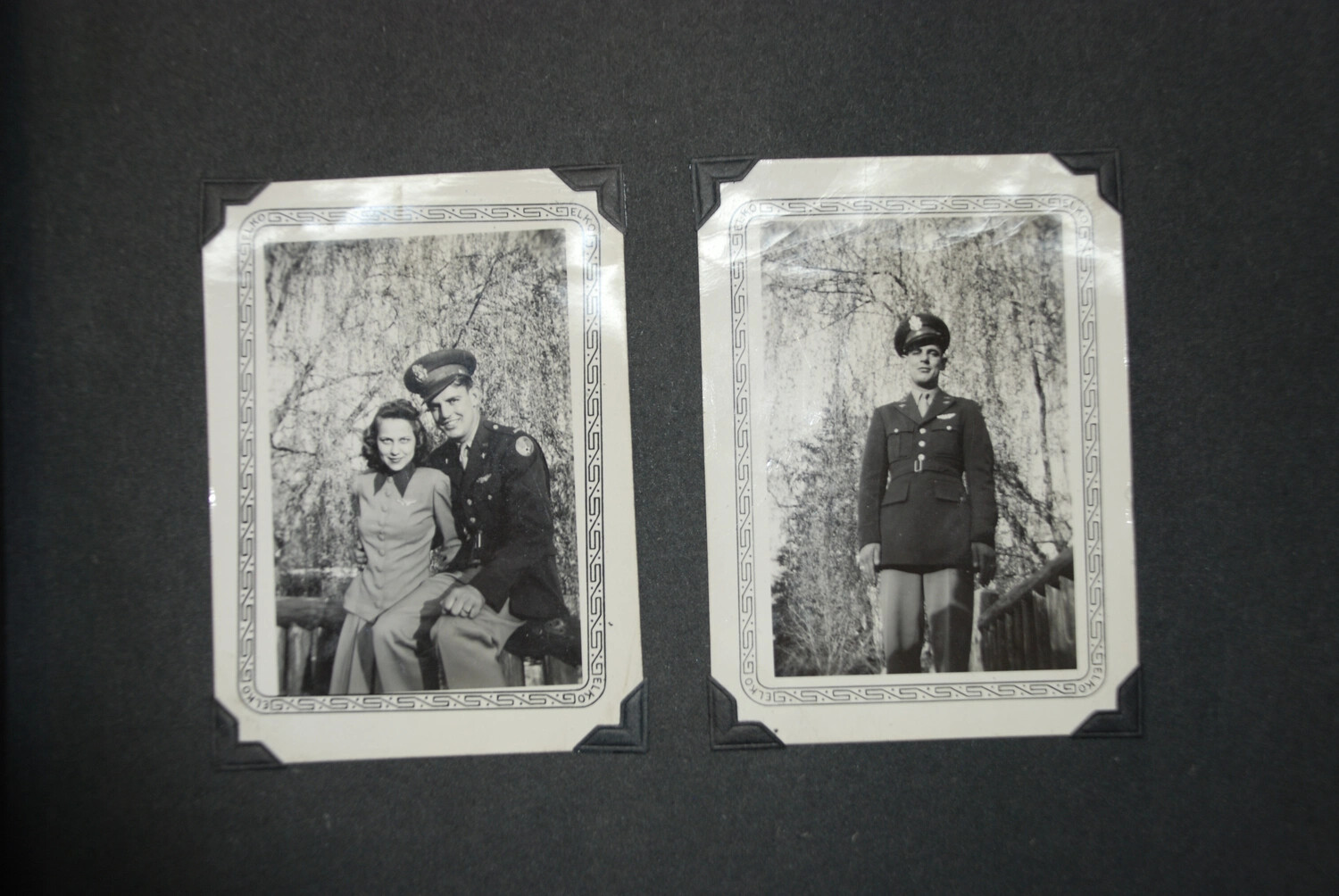 Portrait Photographs of a U.S. Army Air Forces Officer with Companion, WWII Era