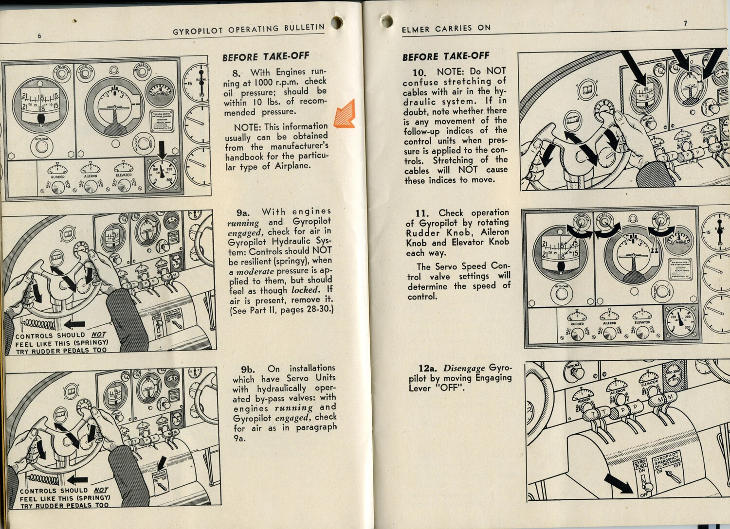 'Gyropilot Operating Bulletin' Training Pamphlet, Pages 6-7 - Bancroft Korean War Collection