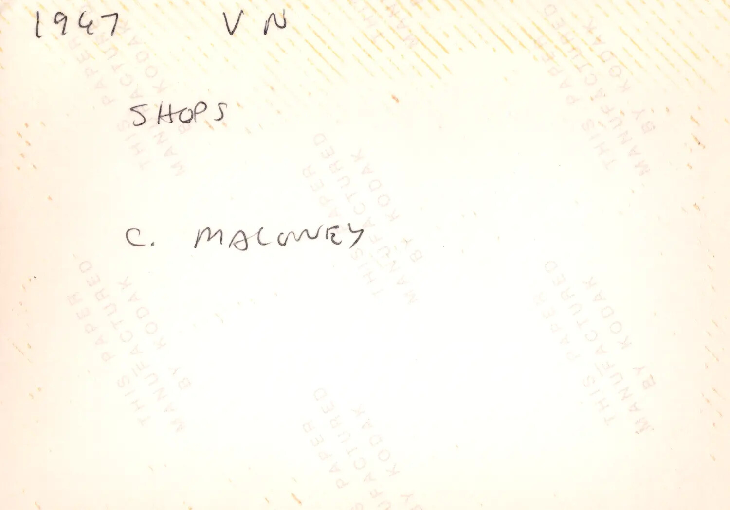 Verso of Photograph with Handwritten Caption, Cu Chi, Vietnam Collection, 1967