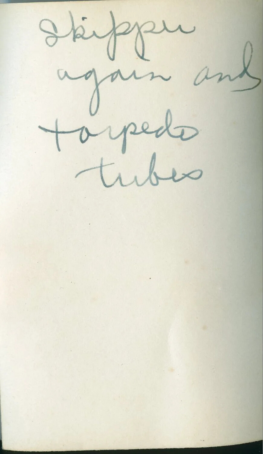 Handwritten Album Caption: "Skipper Again and Torpedo Tubes," Leyte Collection