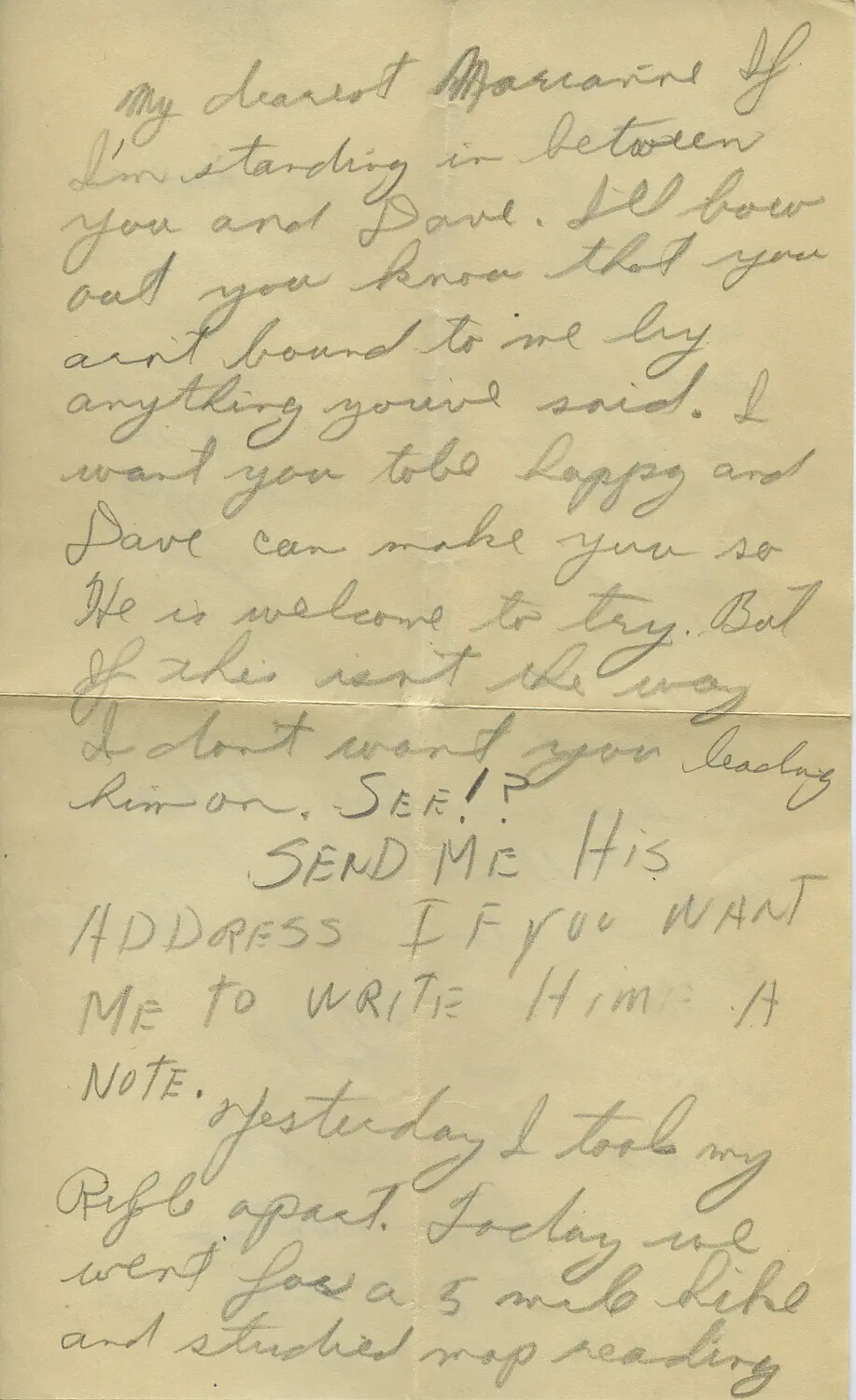 WWII Personal Letter, Handwritten Page - 'Moon' Correspondence Collection