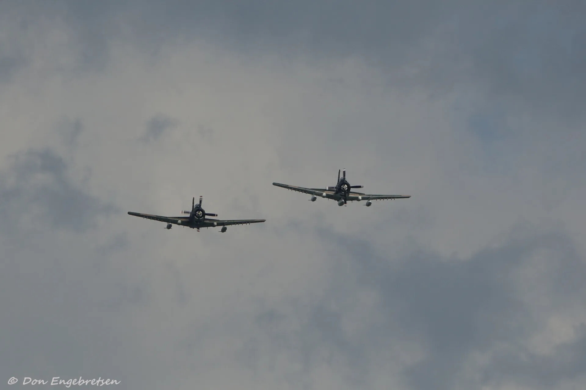 Pair of Douglas A-1 Skyraider Warbirds in Formation Flight