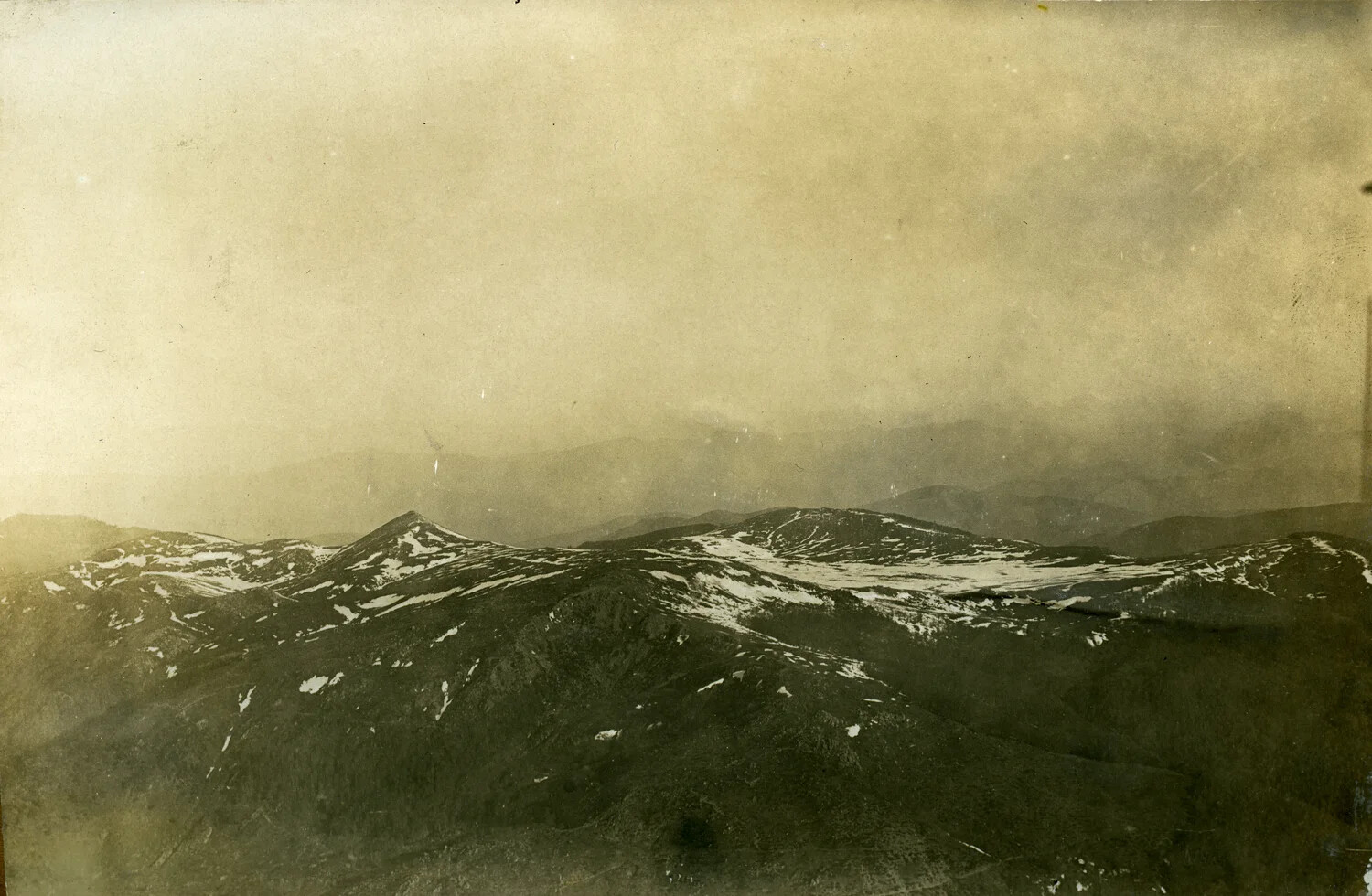 Aerial View of Snow-Capped Mountain Range, WWI French Pilot Album