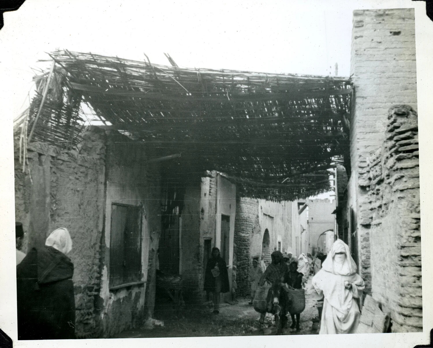 Covered Souk Street Scene, North Africa — Jervey Signal Corps Photo Album, WWII