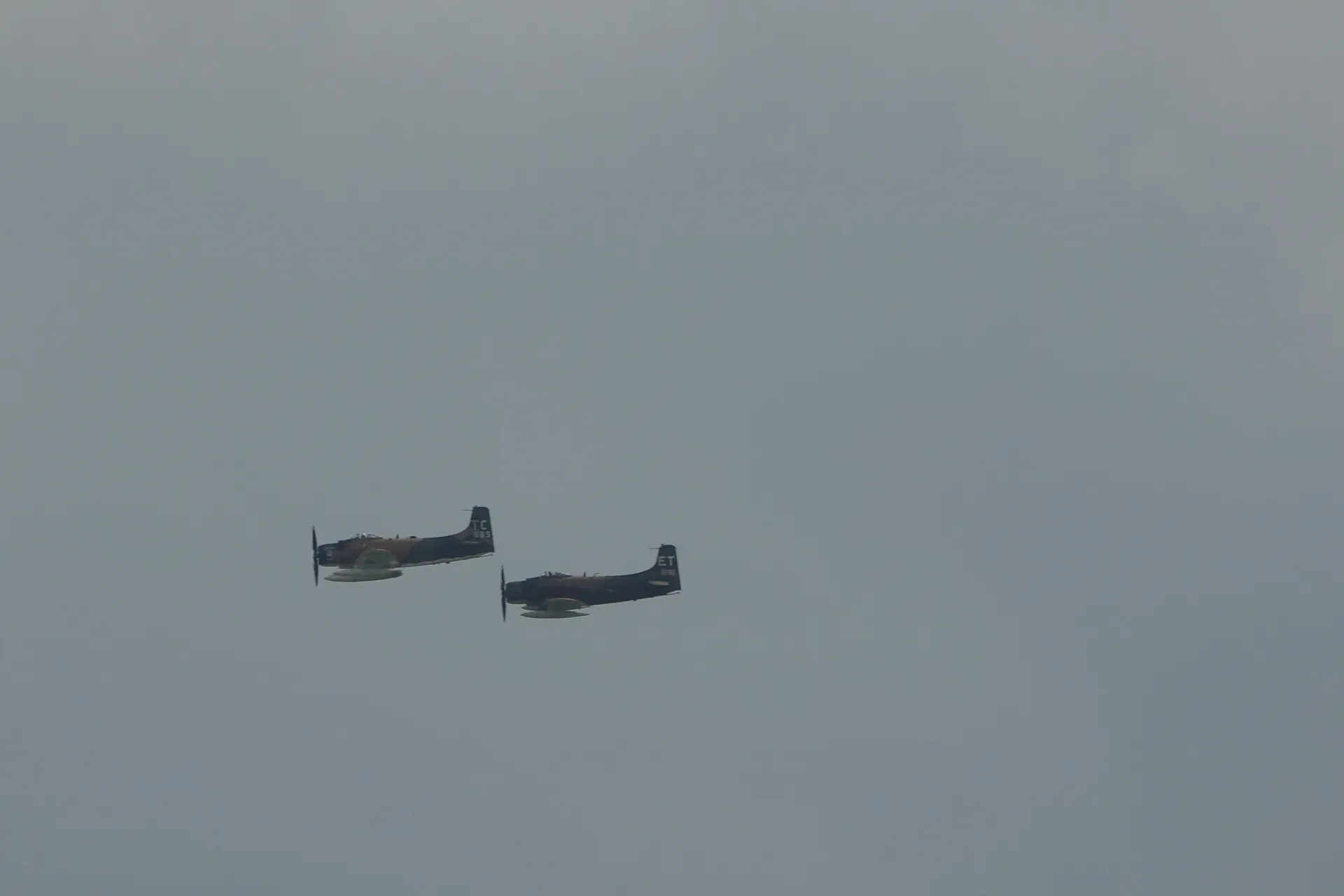 Pair of A-1 Skyraiders in Formation Flight, May 2019 Memorial Event