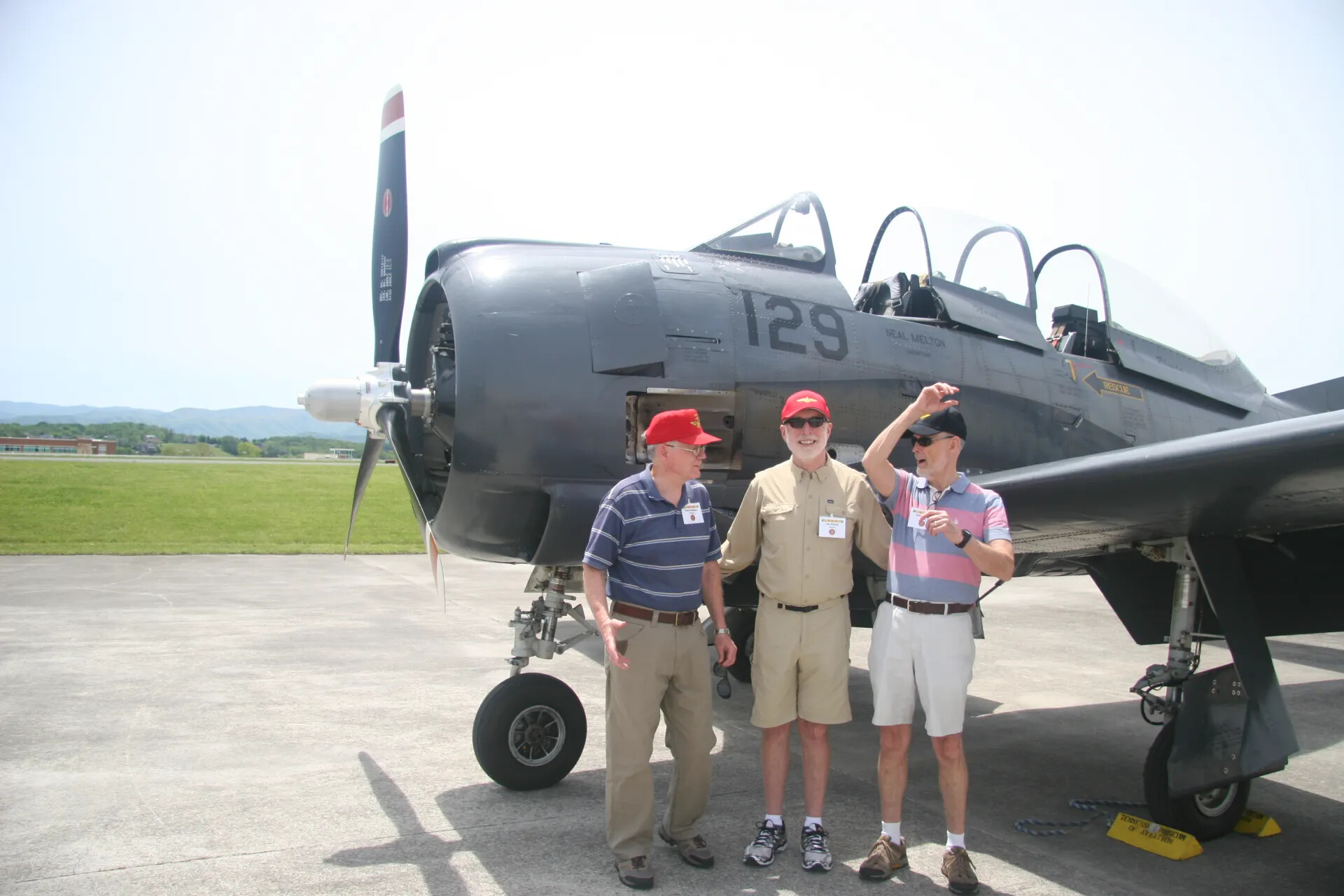 Reunion Attendees with T-28 Trojan 'Neal Melton,' Tennessee Museum of Aviation