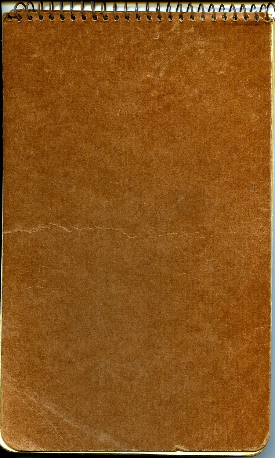 Blank Kraft-Paper Cover of Spiral-Bound Notebook, Likely WWII CBI Personal Effects