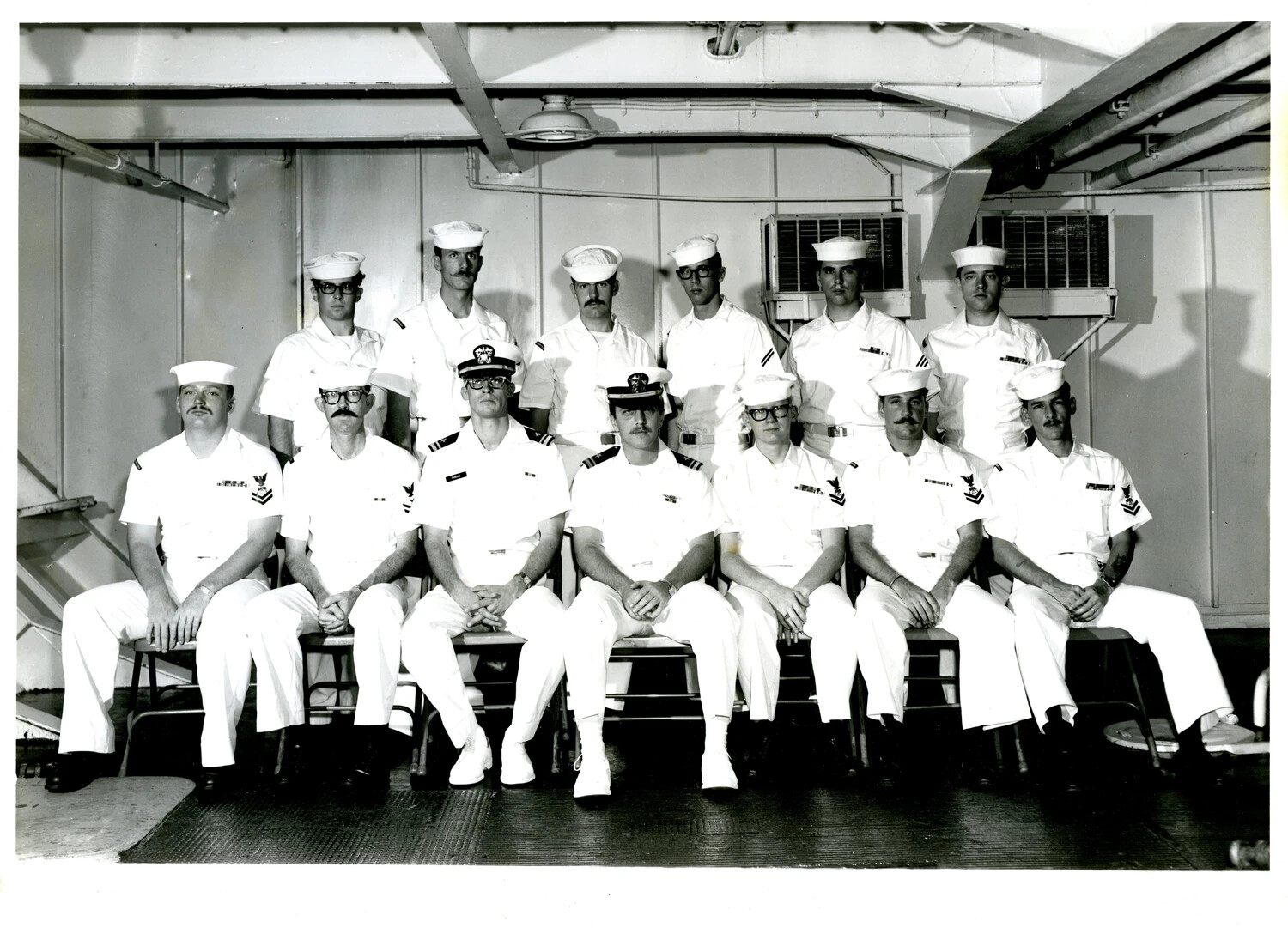 Navy Chief and Petty Officers Group Portrait, Vietnam War Era - USS Ticonderoga