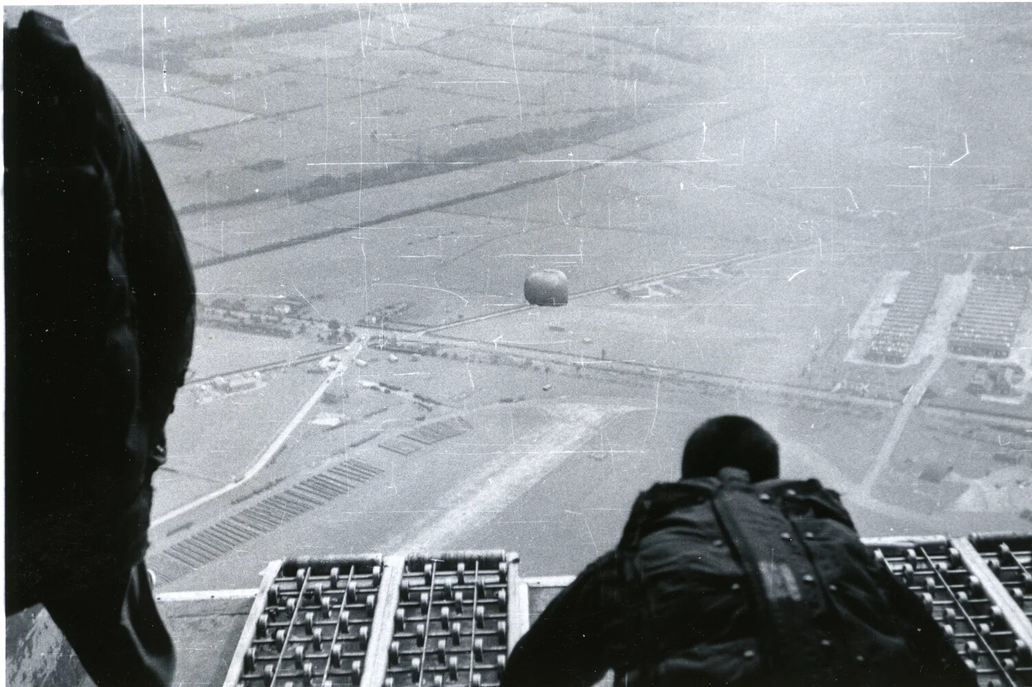 View from Open Cargo Door During Airborne Drop Operation