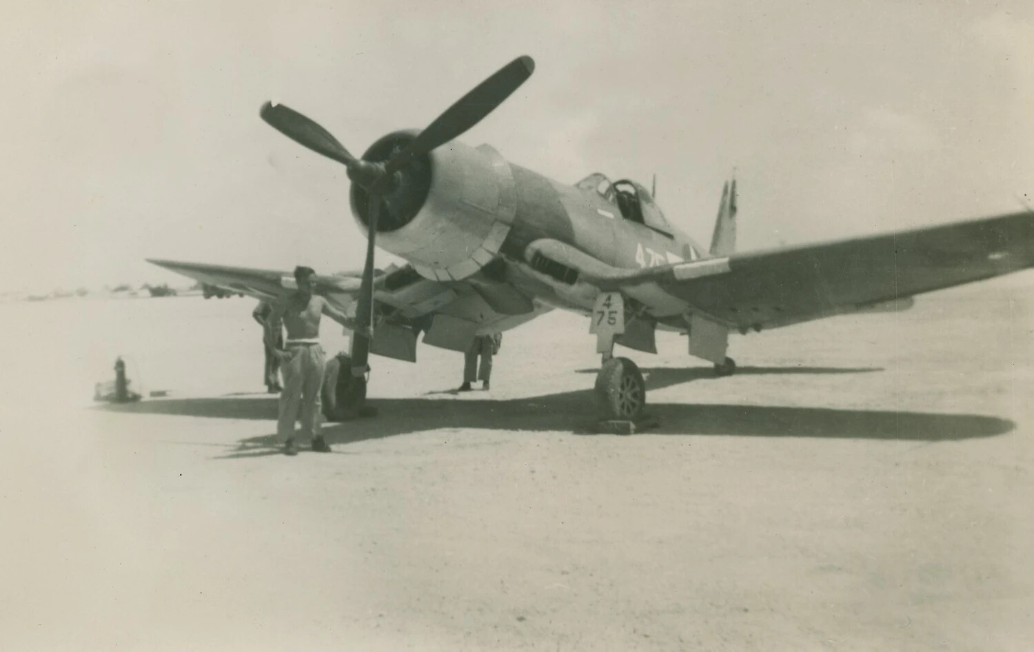 F4U Corsair Fighter on the Flight Line — McAleer Photo Album