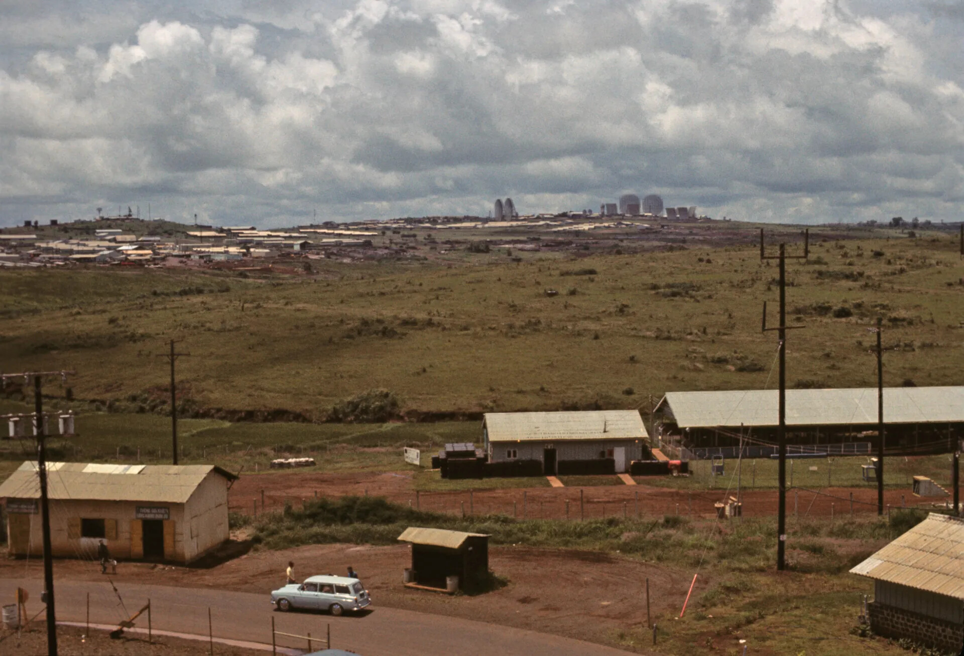Vietnamese Village and Distant Hilltop Military Radar Installation, 1969