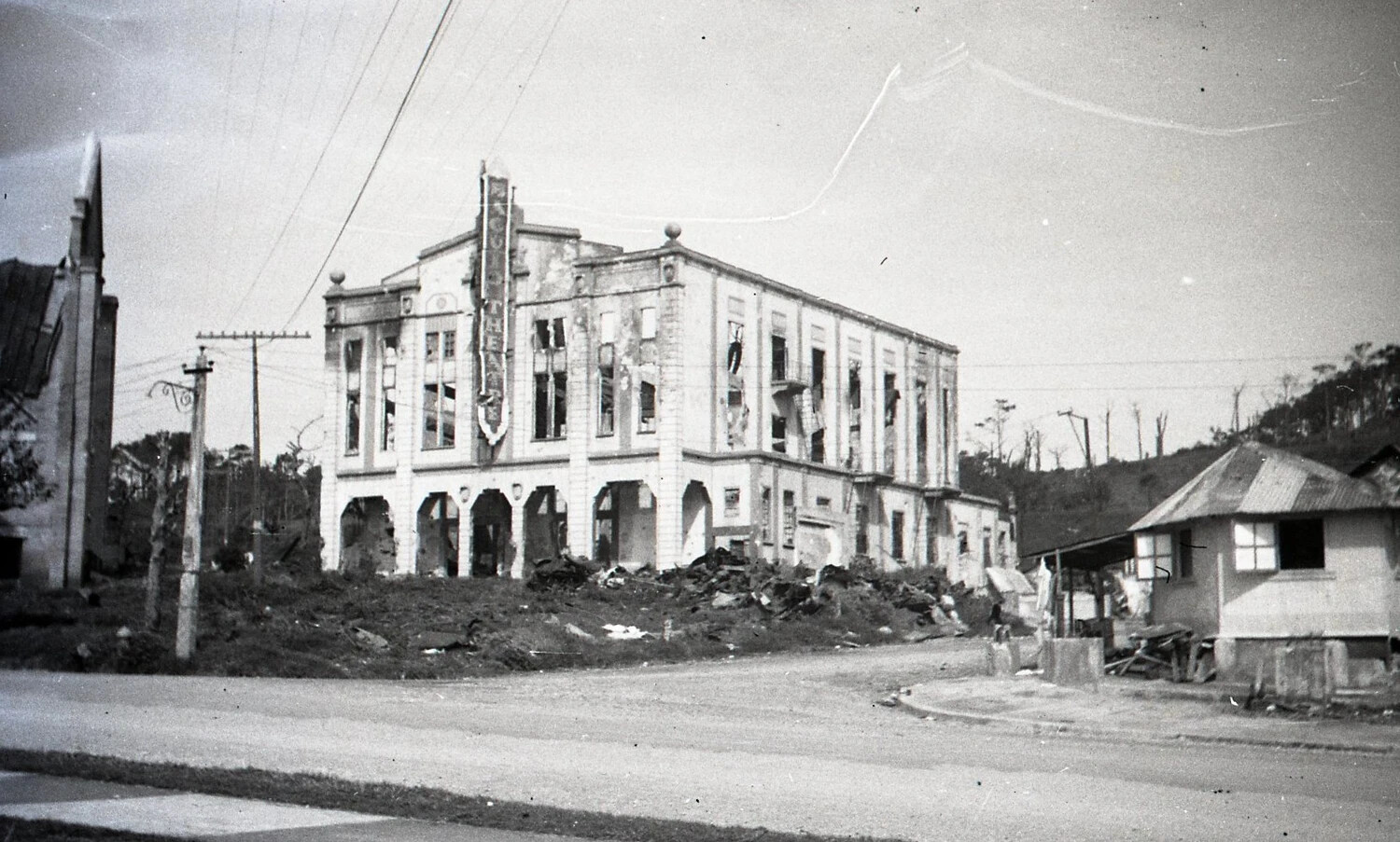 Ruined Movie Theater After Combat, Luzon, Philippines, 1945