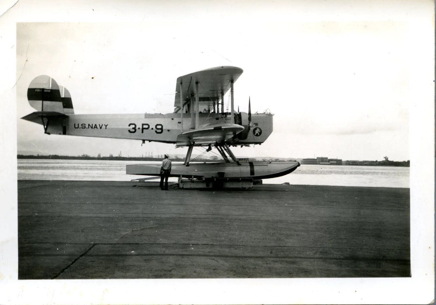 U.S. Navy Douglas PD-1 Patrol Biplane Flying Boat '3-P-9' on Beaching Gear, Panama Canal Zone