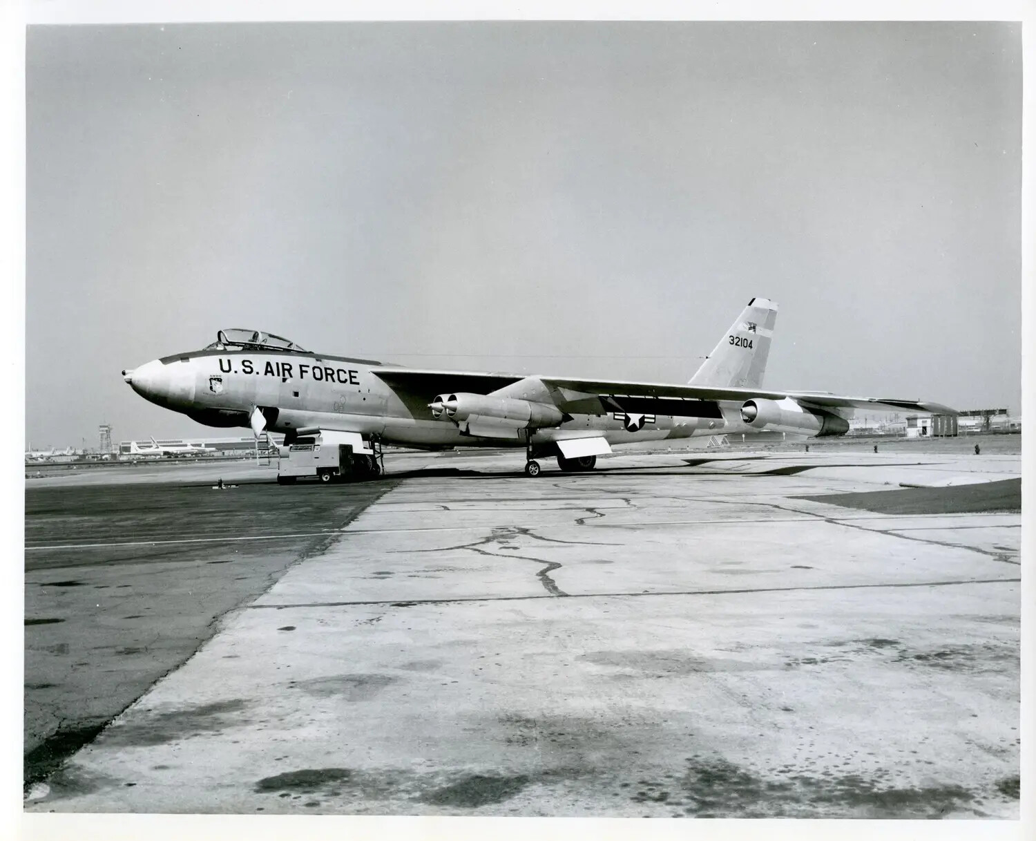 Boeing B-47 Stratojet, U.S. Air Force, Tail Number 32104, on Airfield Ramp