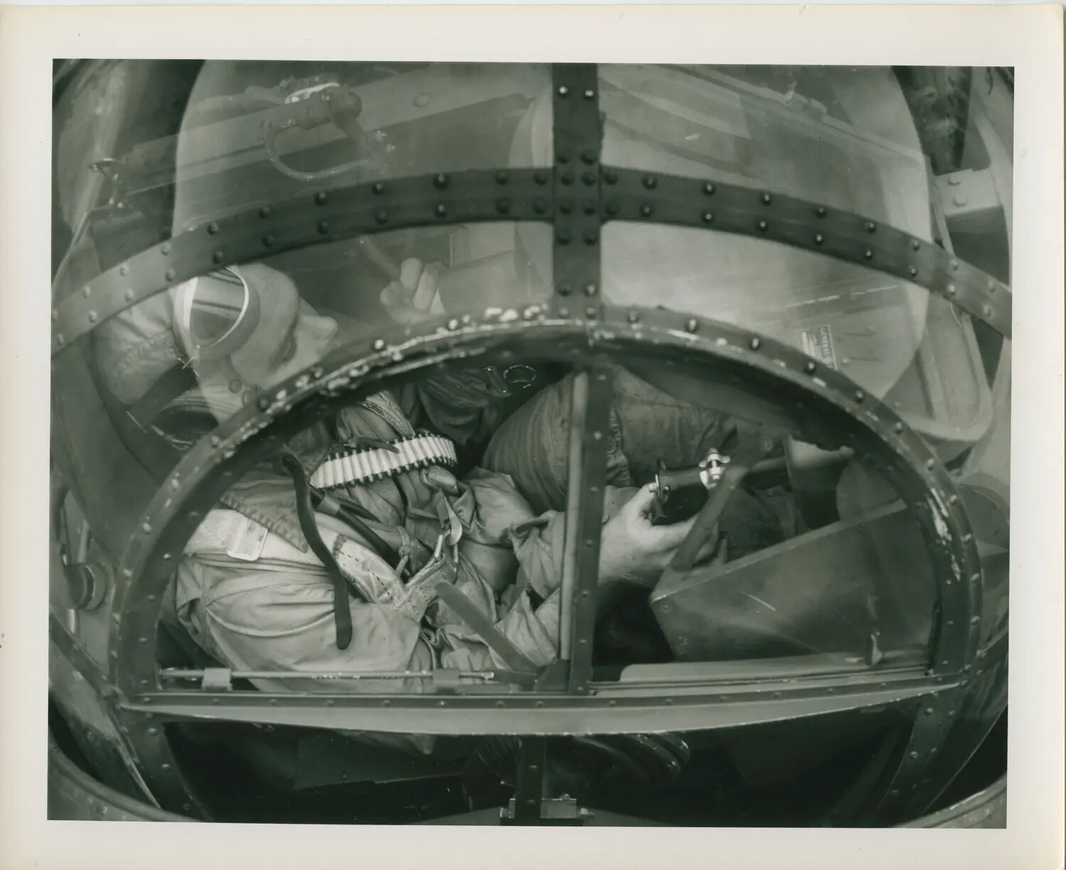 Turret Gunner in Dorsal Gun Position, TBM Avenger, USS Petrof Bay (CVE-80), WWII
