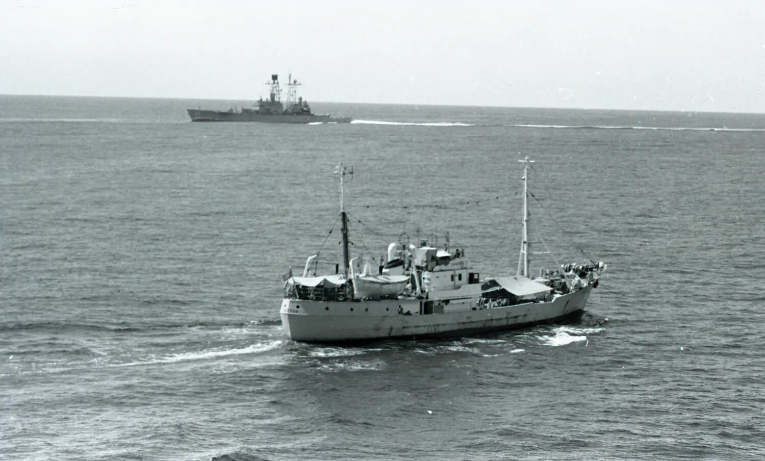 Soviet AGI Surveillance Trawler Shadowing US Navy Task Force, Vietnam War Era