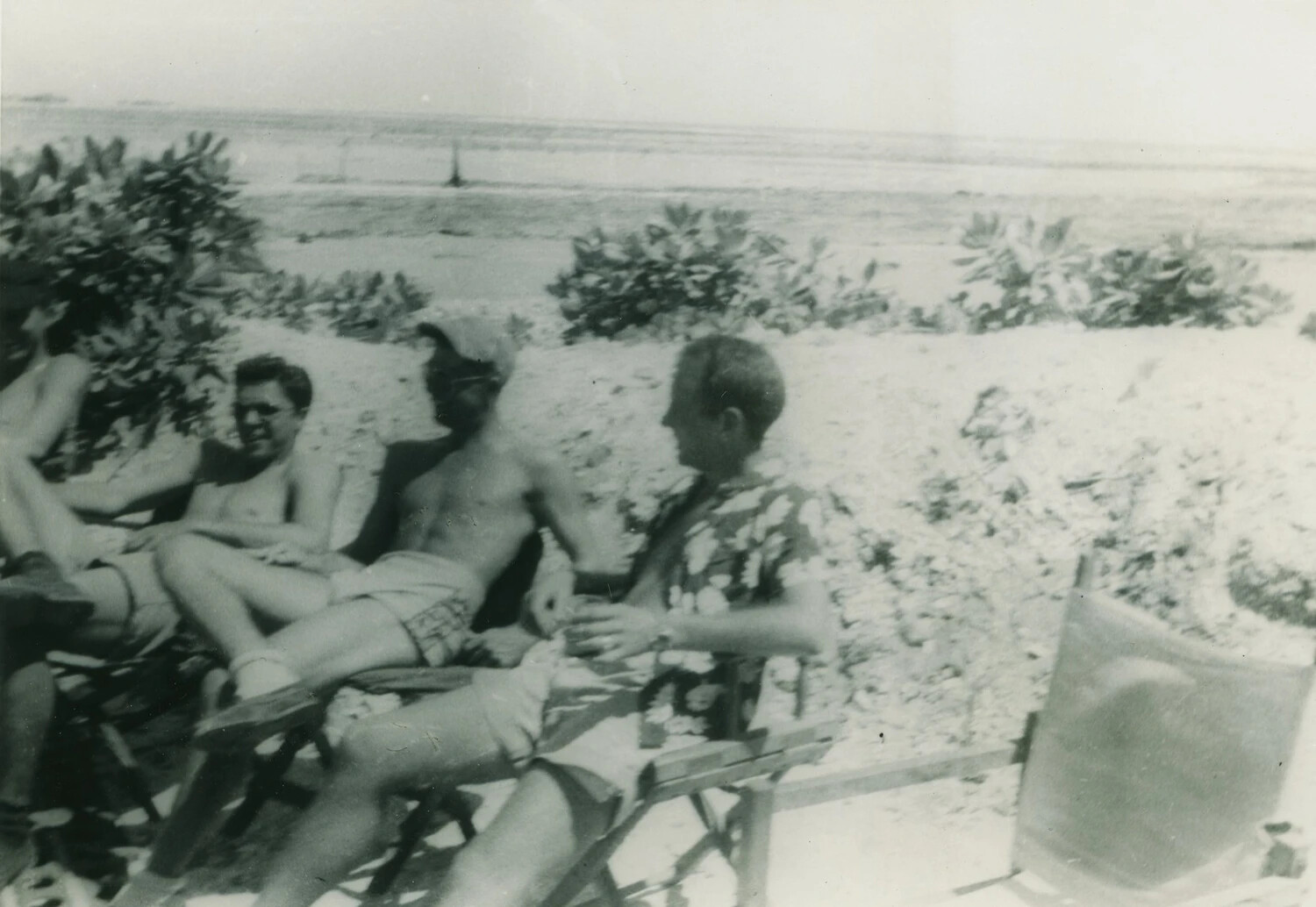 Servicemen Relaxing on the Beach, McAleer Collection, WWII Era