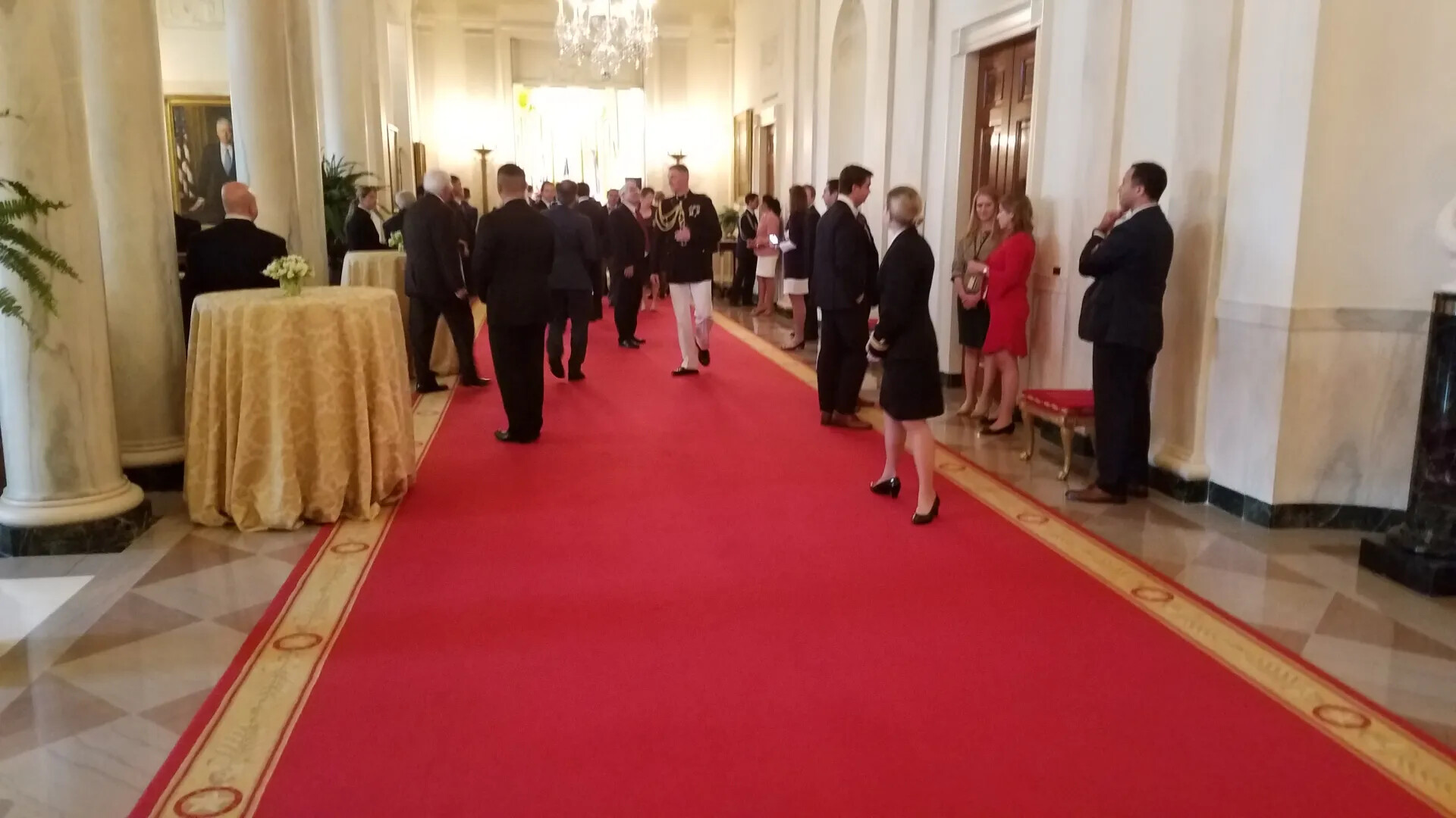 White House Cross Hall During the Medal of Honor Ceremony Reception for Gary 'Mike' Rose, October 23, 2017