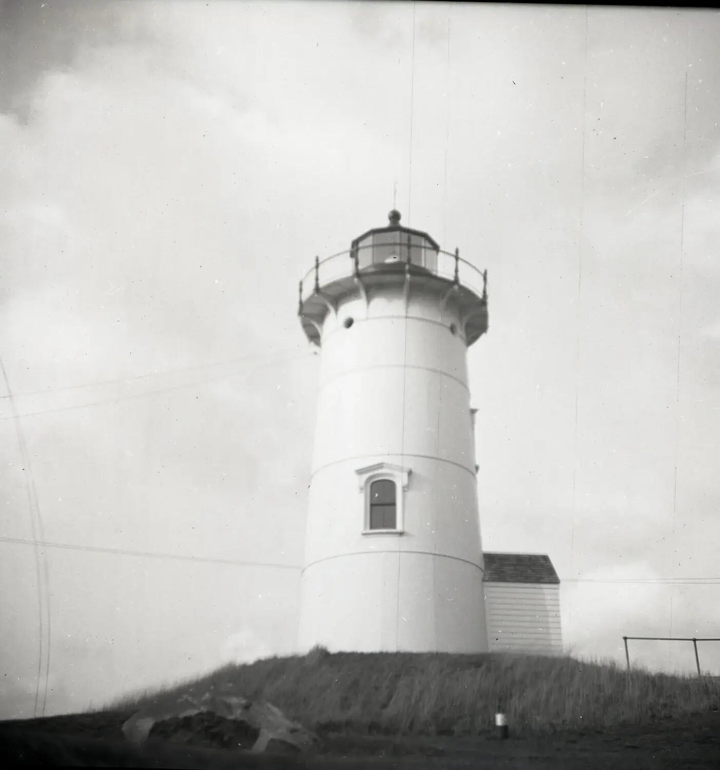 Coastal Lighthouse with Lantern Room and Gallery, New England Shoreline