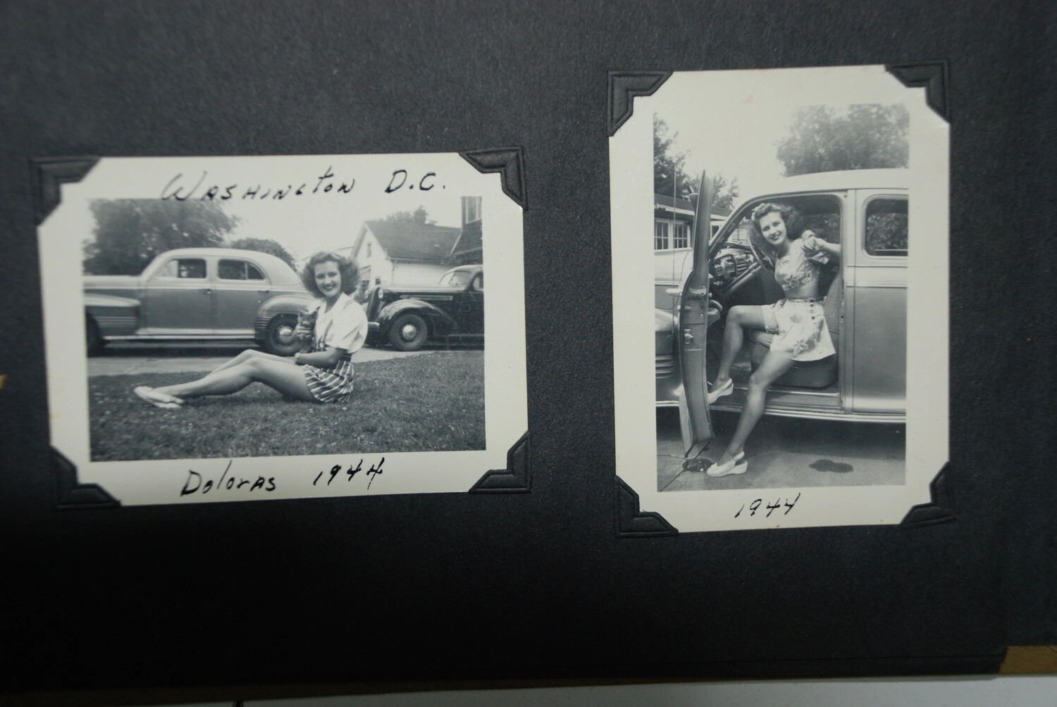 Snapshots of Doloras in Washington, D.C., and an Unidentified Woman with an Automobile, 1944