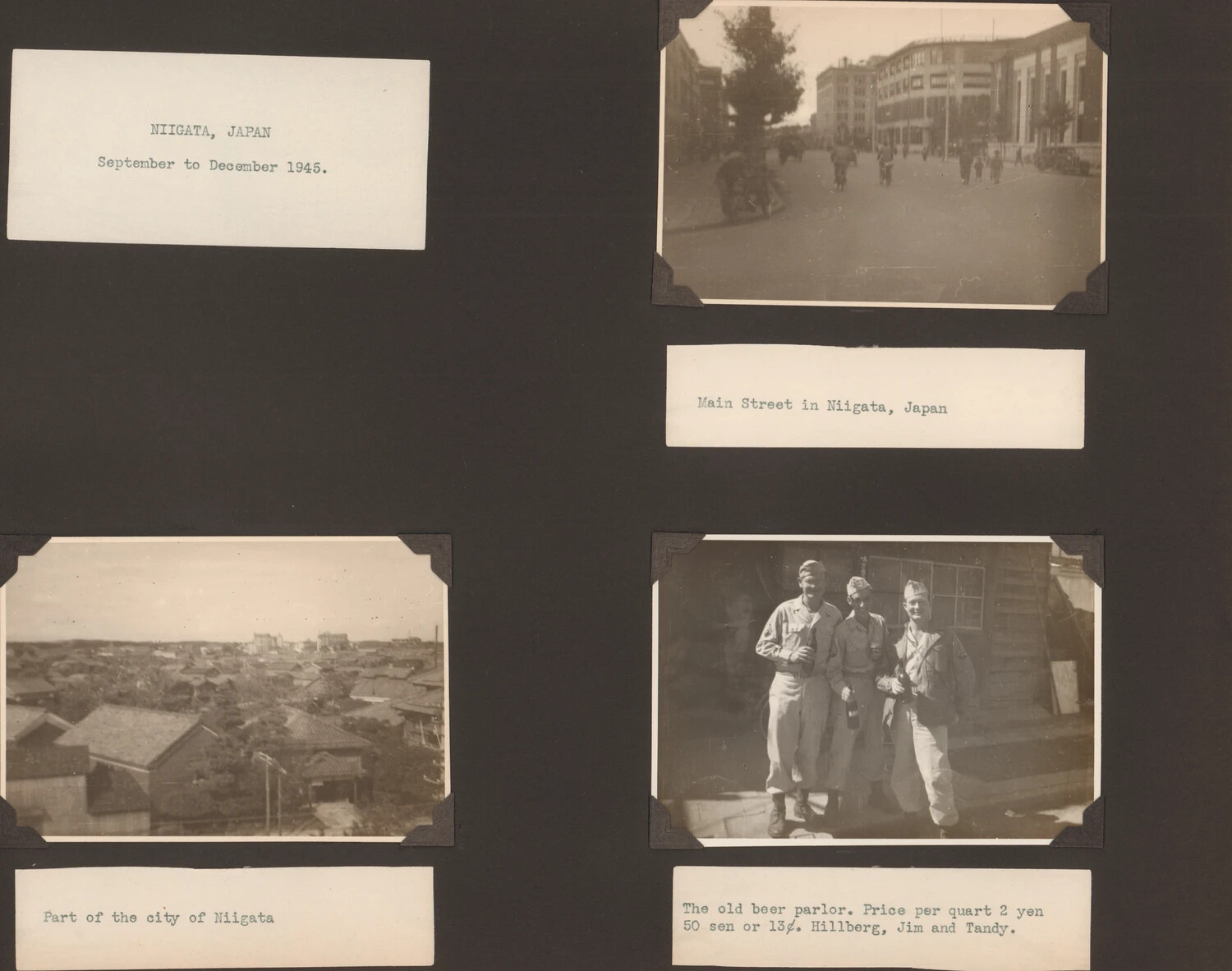 Album Page: Niigata, Japan, September–December 1945 — Occupation Era Photographs