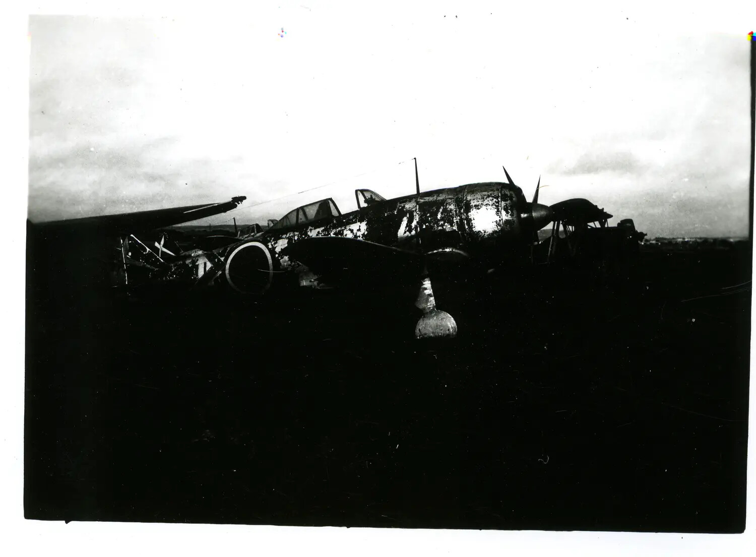 Wrecked Japanese Aircraft on Airfield, China-Burma-India Theater, WWII