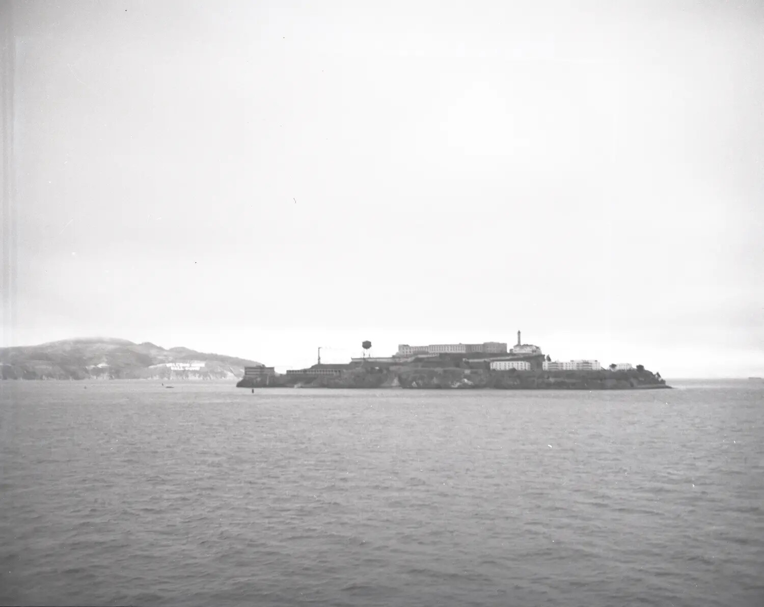Alcatraz Island Viewed from Sea, San Francisco Bay (WWII Era Negative)