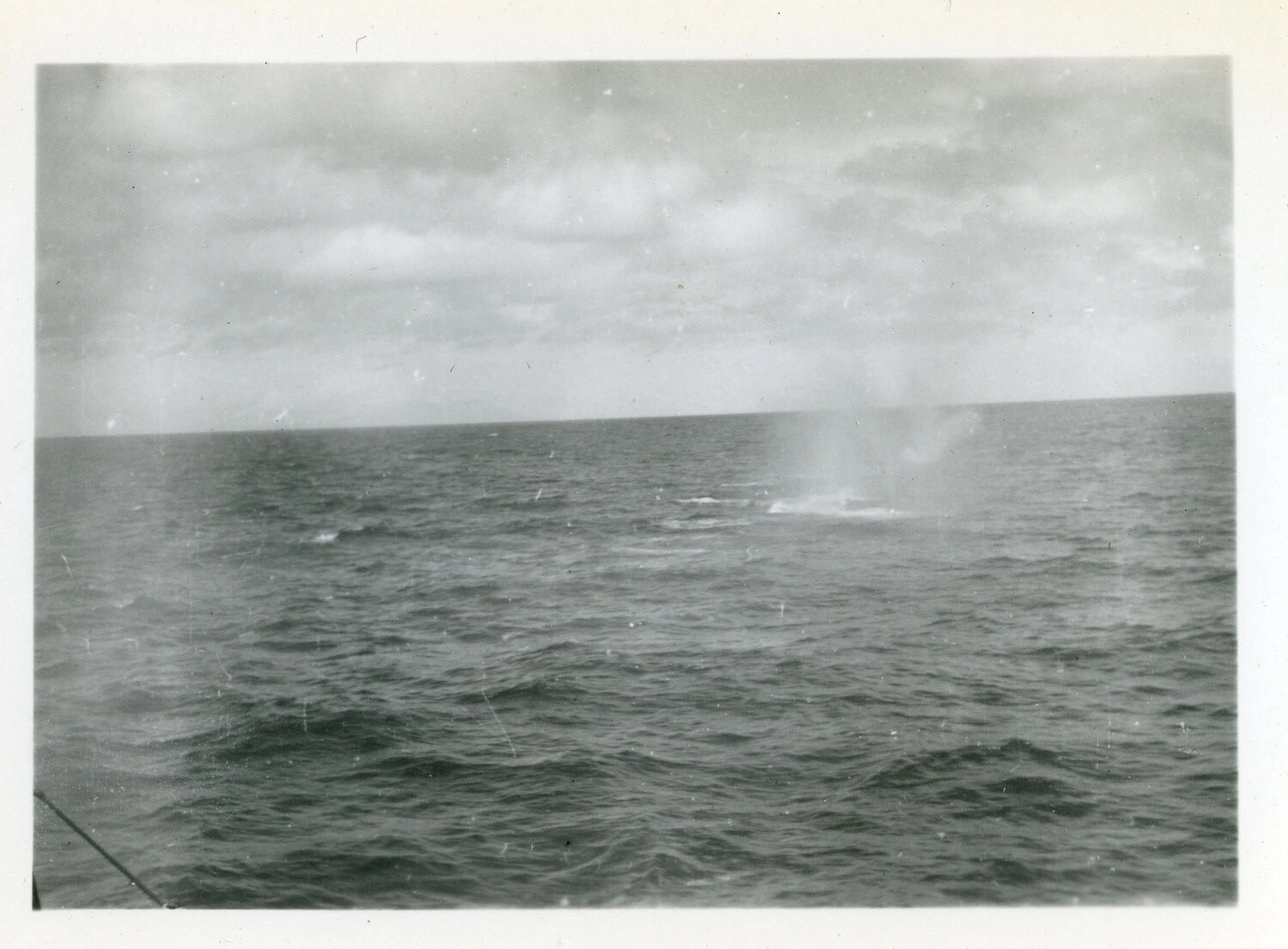U.S. Navy Photograph, Ocean Splash Observed from Shipboard, Pacific Theater, World War II