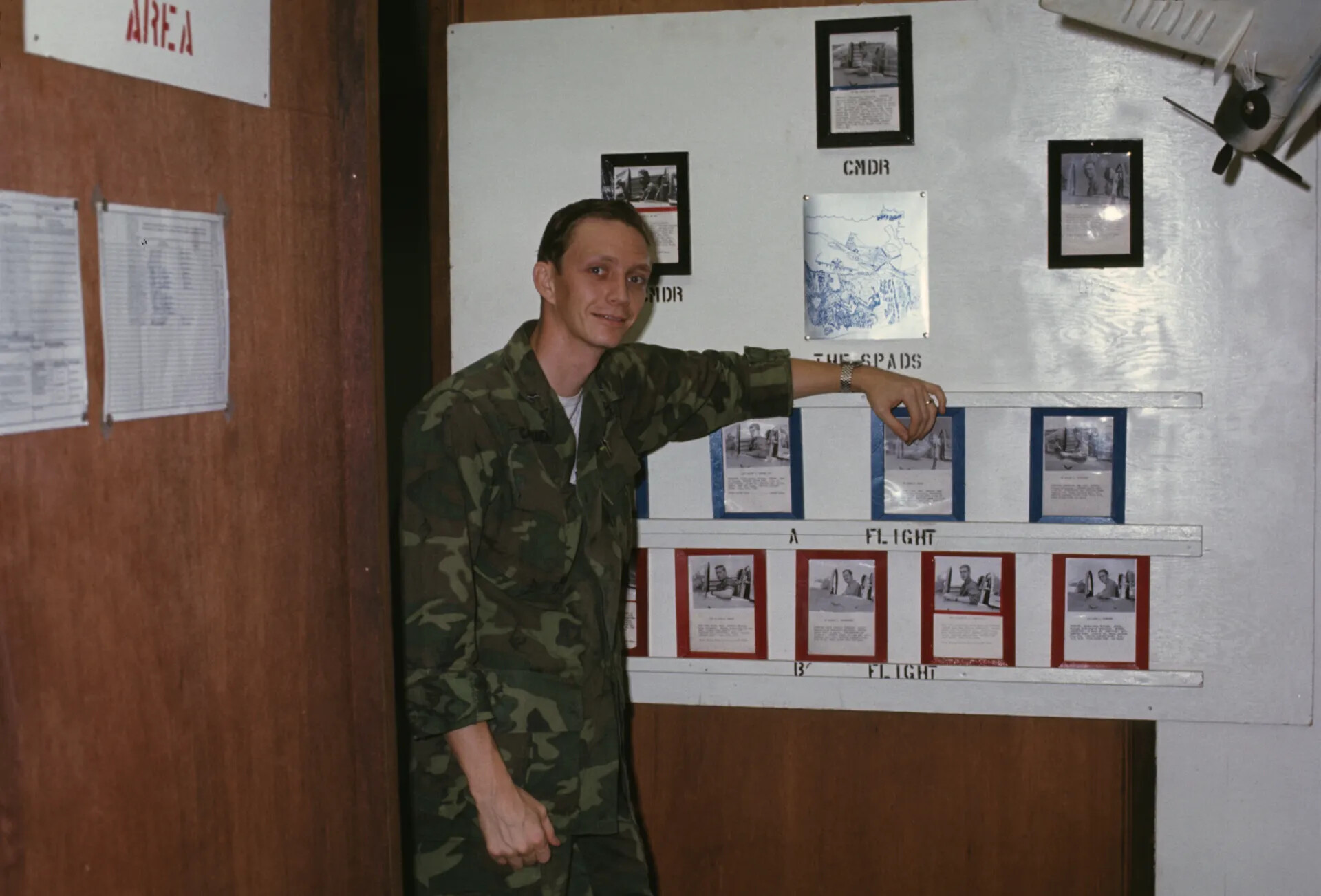 Squadron Pilot Roster Board, "The Spads," A-1 Skyraider Unit, Vietnam War Era