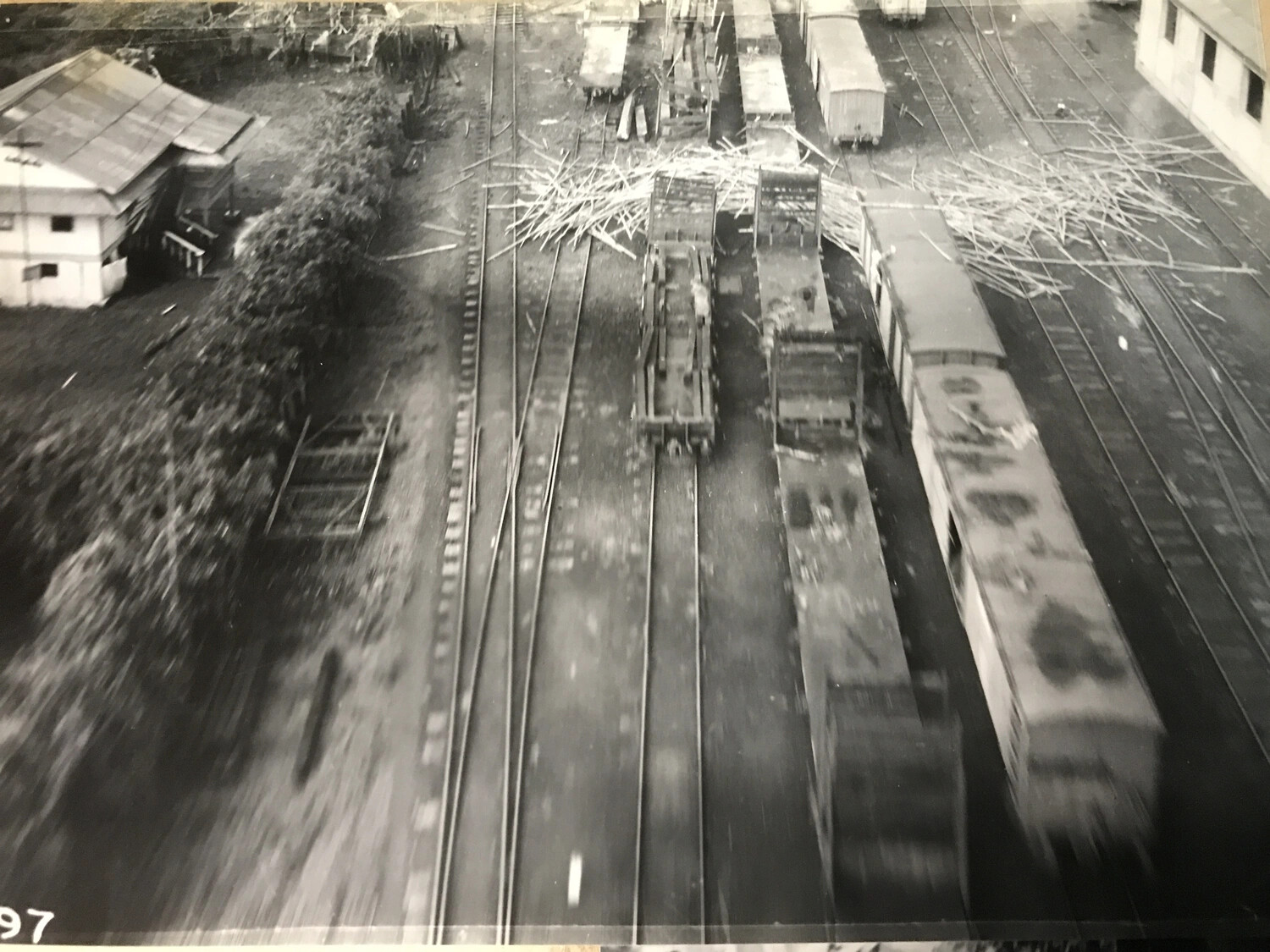 Low-Altitude Pass Over Railway Yard with Loaded Flatcars, Philippines, 312th Bomb Group