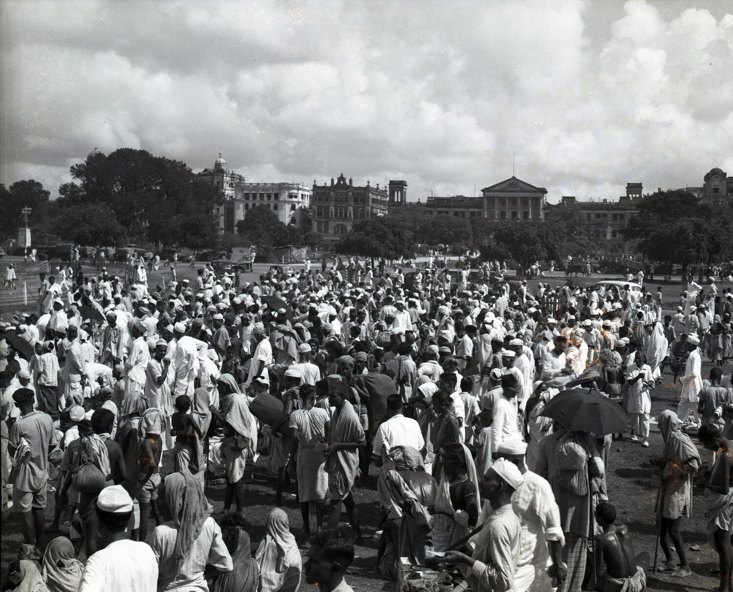 Large Public Gathering on the Maidan, Calcutta, India, World War II Era
