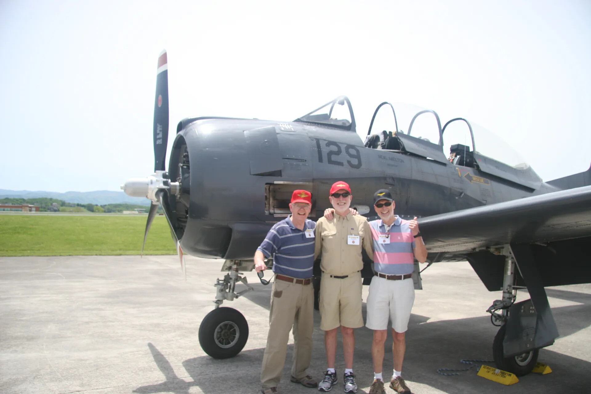 Veterans Posing with Vintage Radial-Engine Aircraft, Tailwind Reunion Event, 2016