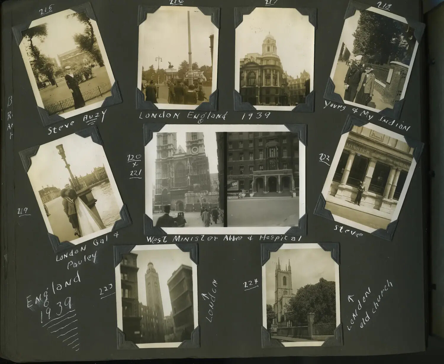 Scrapbook Page: London Sightseeing, England, Summer 1939