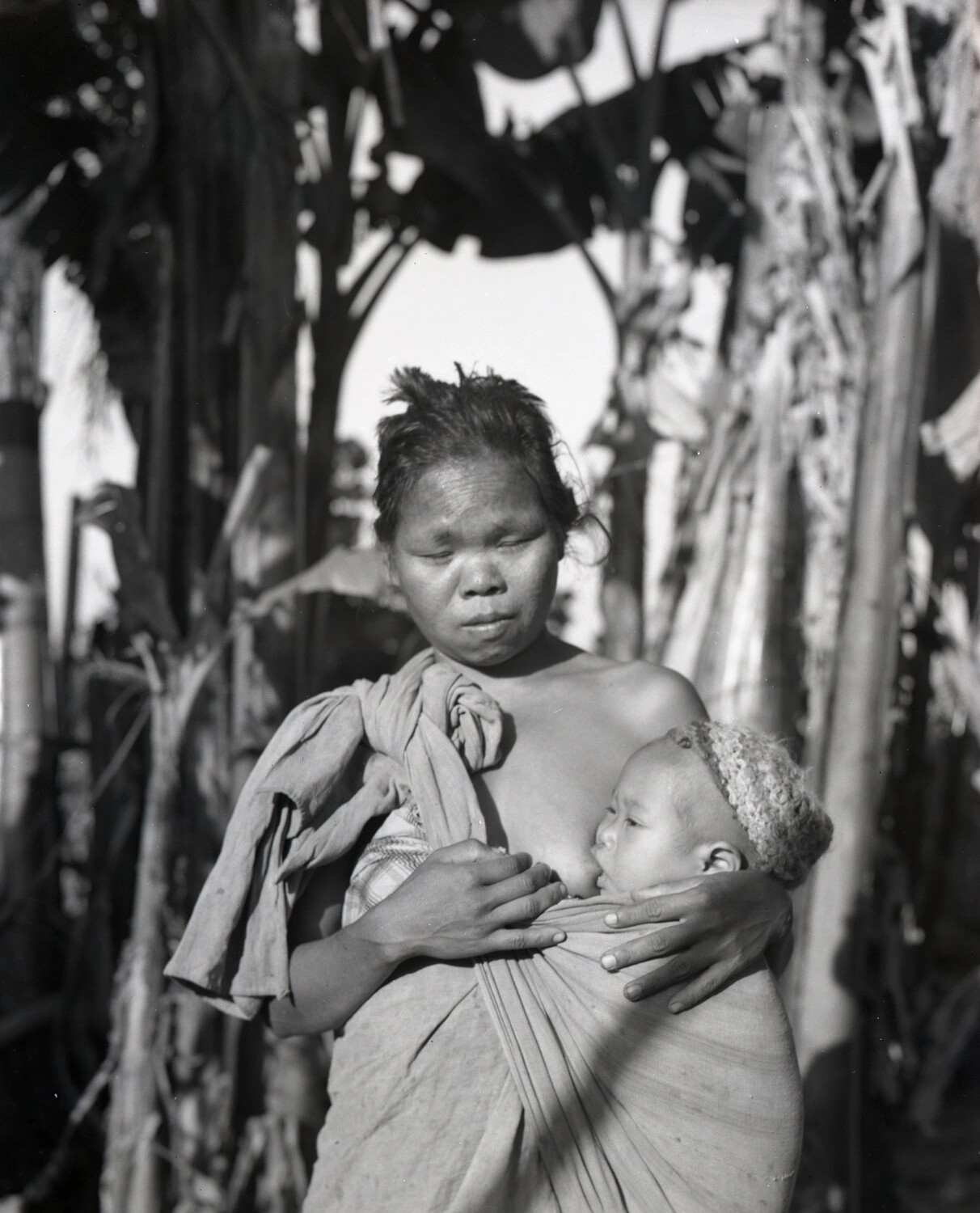 Village Woman Nursing Infant, China-Burma-India Theater Folklore Collection, WWII