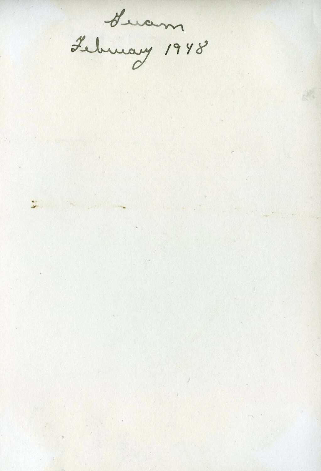 Handwritten Album Caption: 'Guam, February 1948' (VR-6 Album)