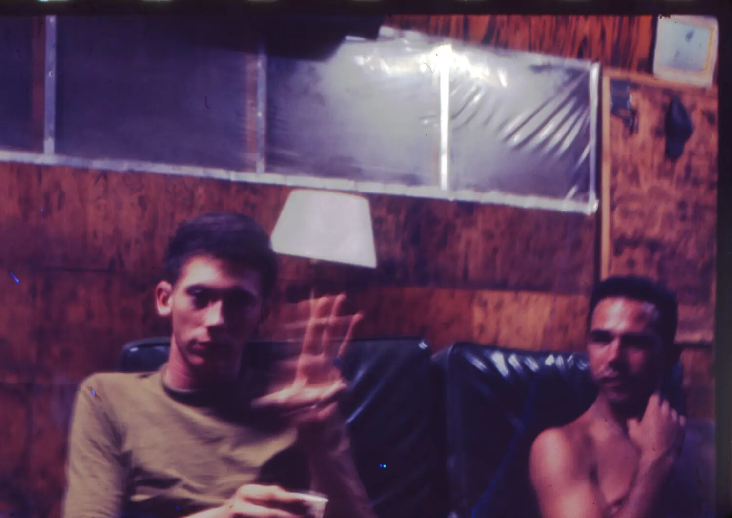 Two Servicemen in Barracks Quarters, Vietnam-Era Slide Collection