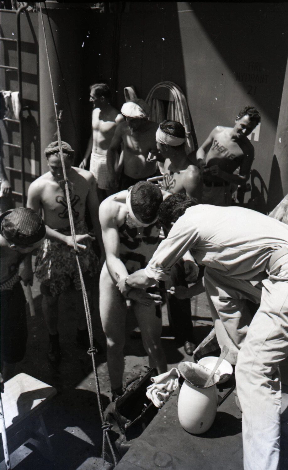 U.S. Navy 'Crossing the Line' (Shellback) Equator Ceremony, WWII Era