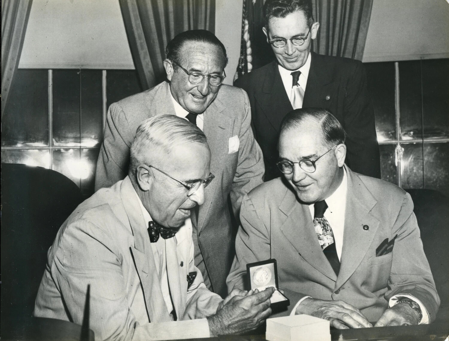 Medal Presentation Ceremony, Wainwright Social Album, circa 1949