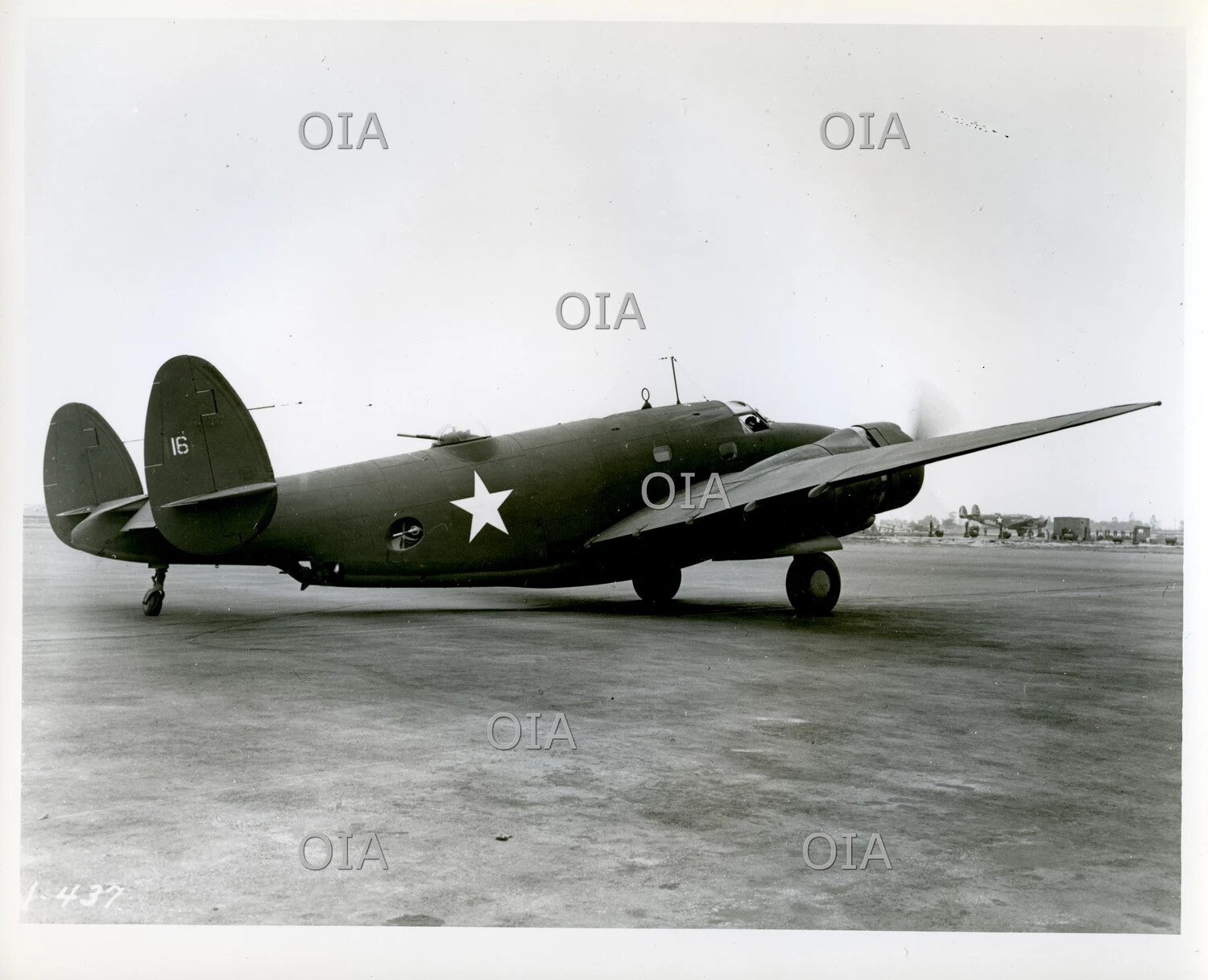 Lockheed Hudson/Ventura-type Twin-Engine Patrol Bomber, Tail No. 16, on Airfield Ramp