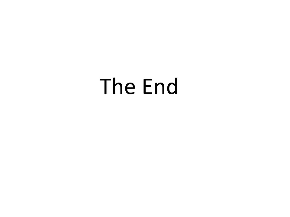 Title Card: 'The End' (Presentation Closing Slide)