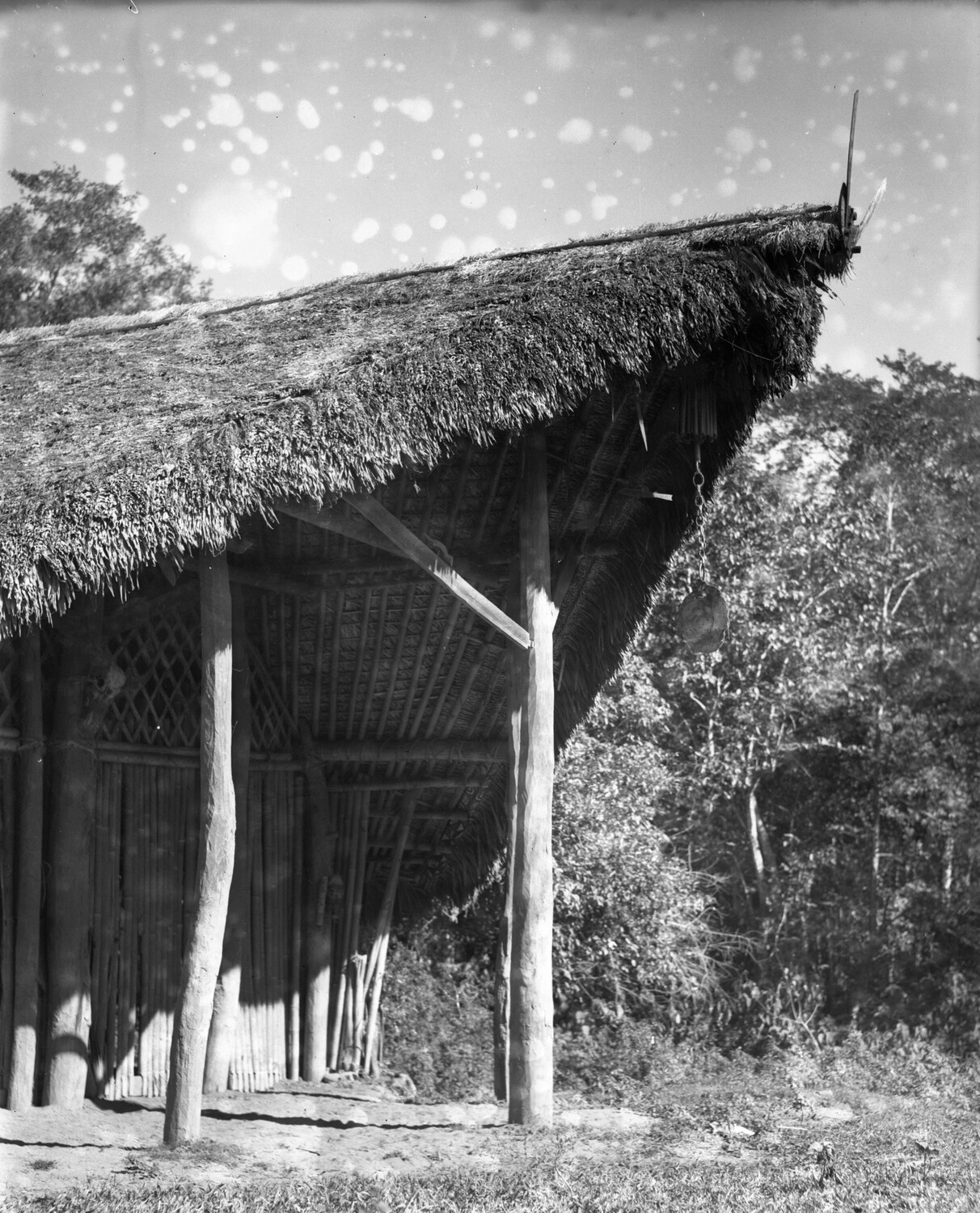 Thatched-Roof Village Structure, China-Burma-India Theater, WWII Kotec Collection