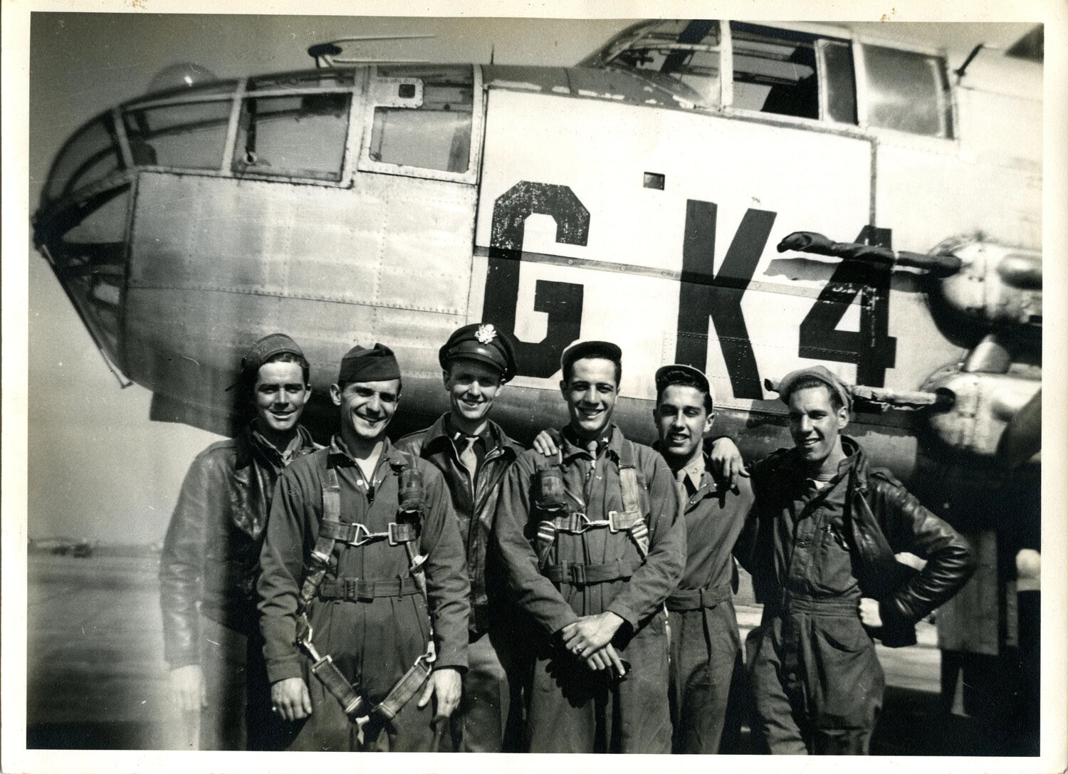 B-25 Mitchell Bomber Crew Portrait, Fuselage Code 'G-K-4', 345th Bomber Group