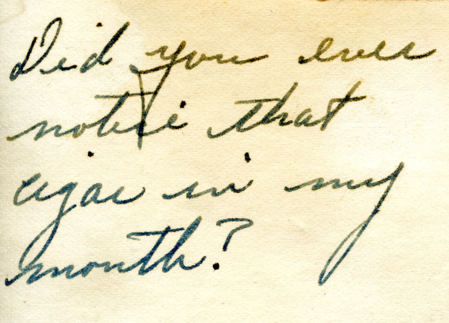 Handwritten Album Caption: 'Did You Notice That Cigar in My Mouth?'