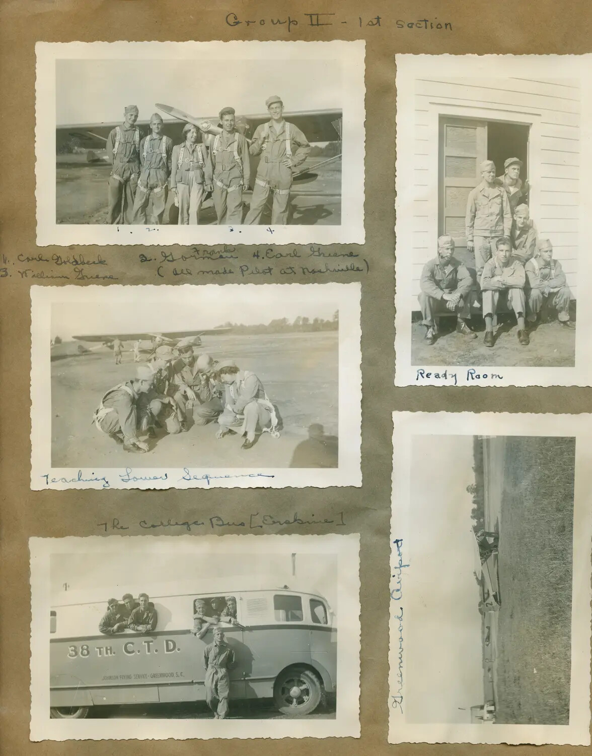 Naval Aviation Cadet Training - 'Group II, 1st Section' - Greenwood War Training Service Detachment, Erskine College, South Carolina, 1943
