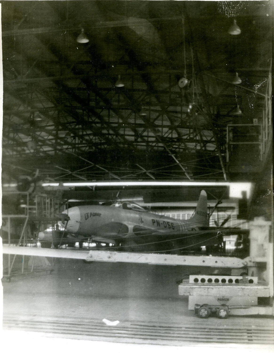 P-51-type Fighter 'Lt Abbot' Undergoing Hangar Maintenance, Keesler Field, 1946