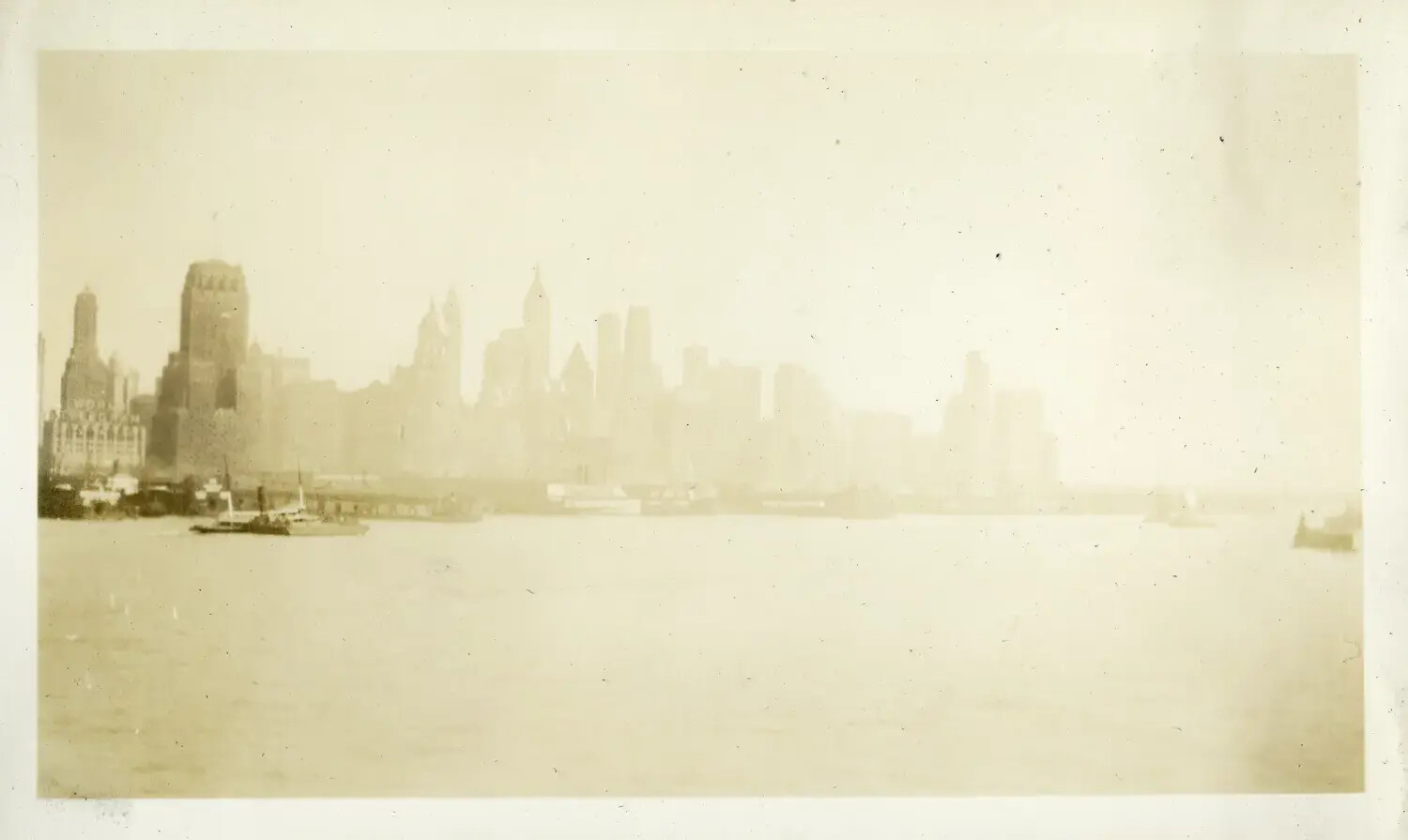 Lower Manhattan Skyline from the Harbor, USS Maryland (BB-46) Photo Album, 1930s
