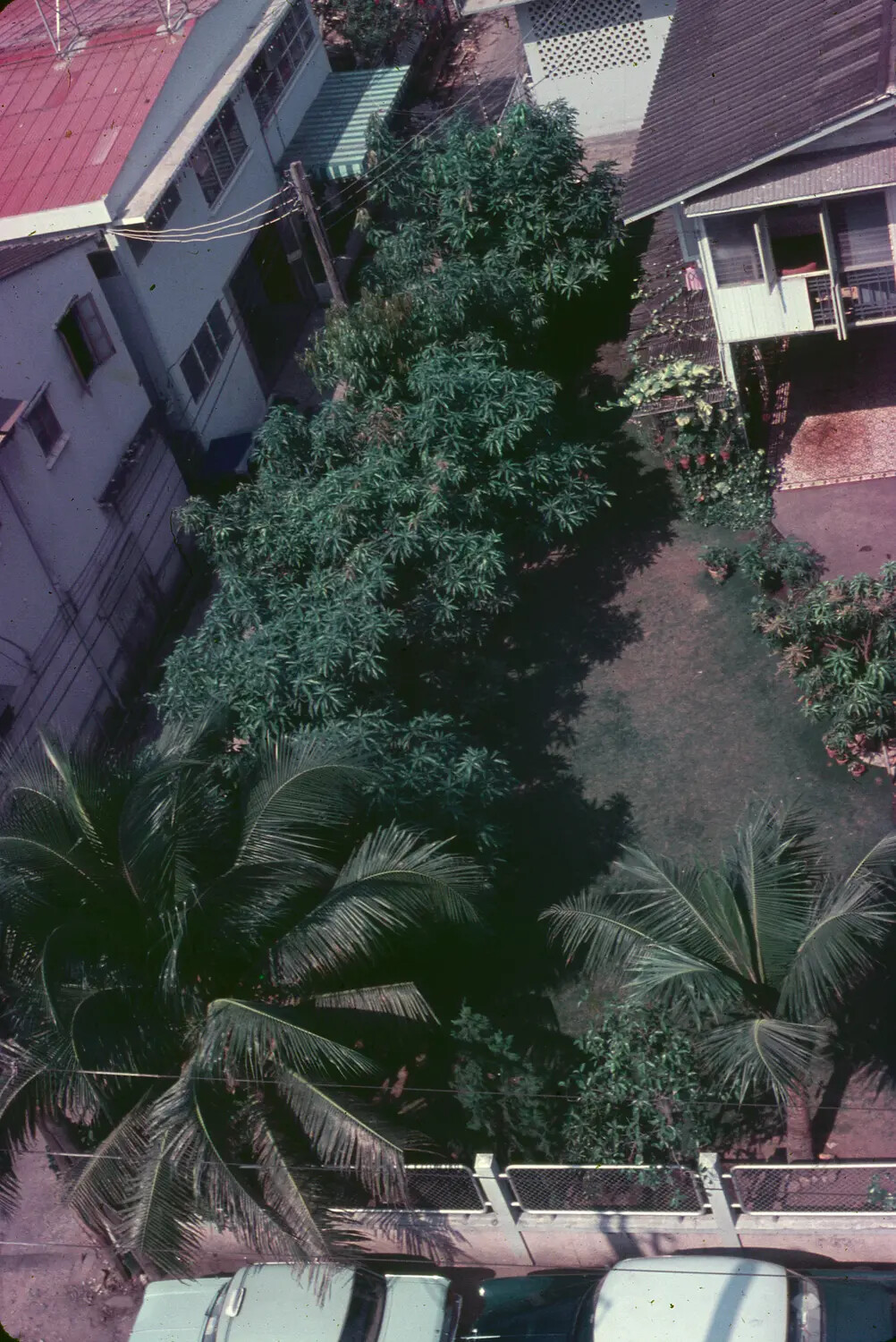 Elevated View of Vietnamese Residential Street and Rooftops, 1965 Vietnam War Era