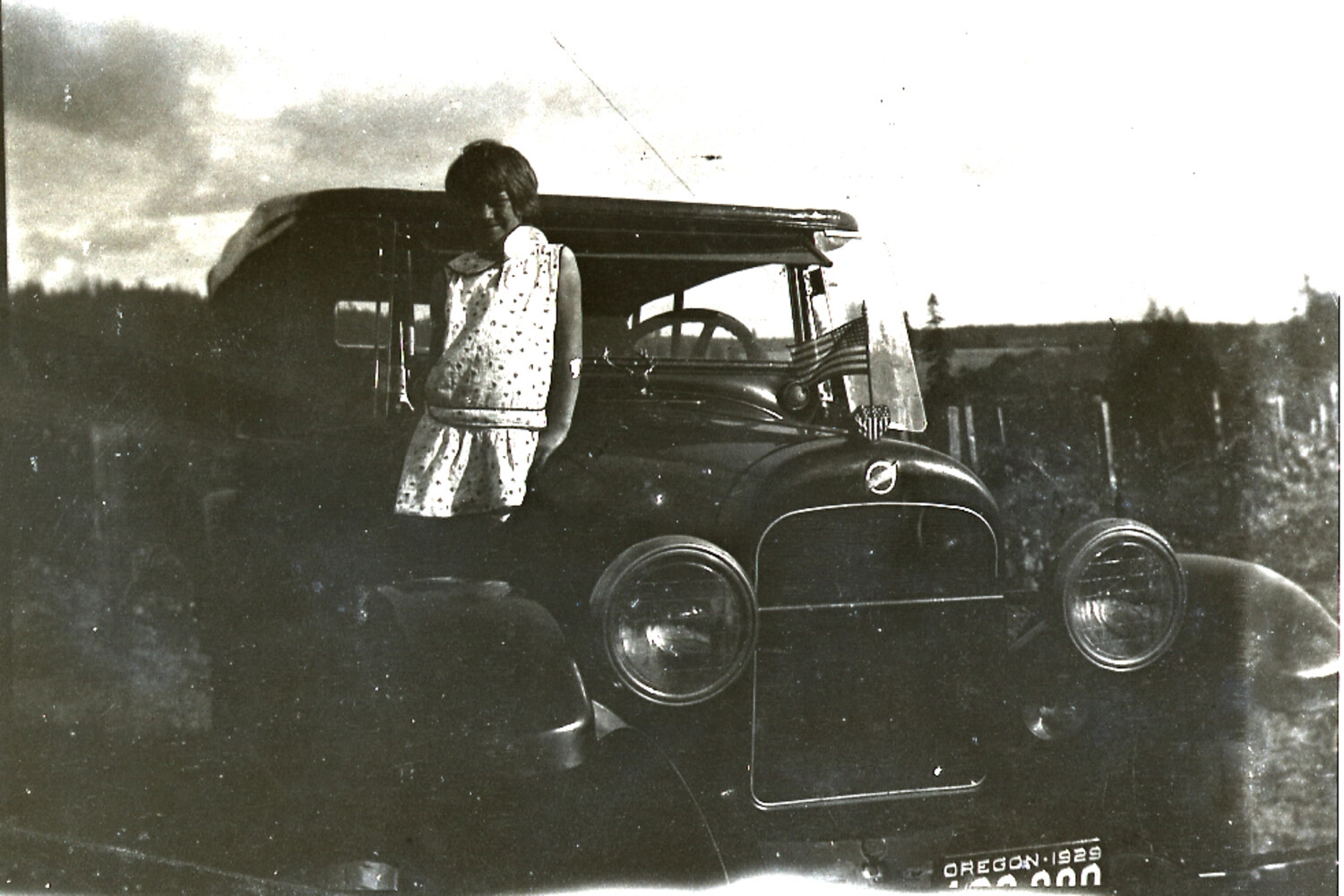 Girl on the Running Board of a 1929 Ford Model A, Oregon