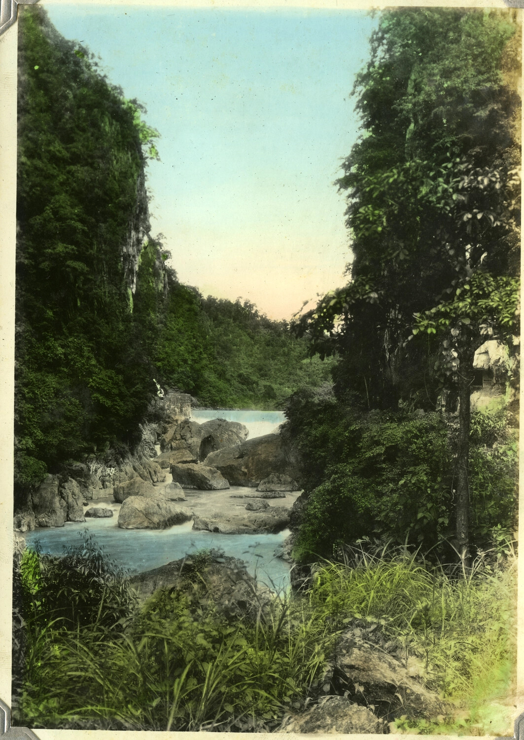 River Gorge with Boulders, Likely Pagsanjan River, Laguna Province, Philippines, Early-to-Mid 20th Century
