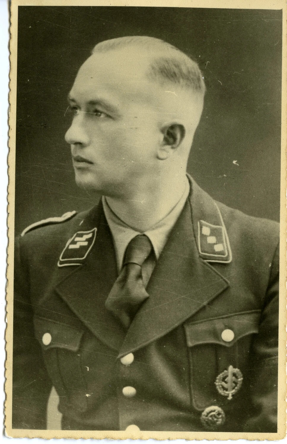 Studio Portrait Postcard of a German SS Non-Commissioned Officer, WWII Era